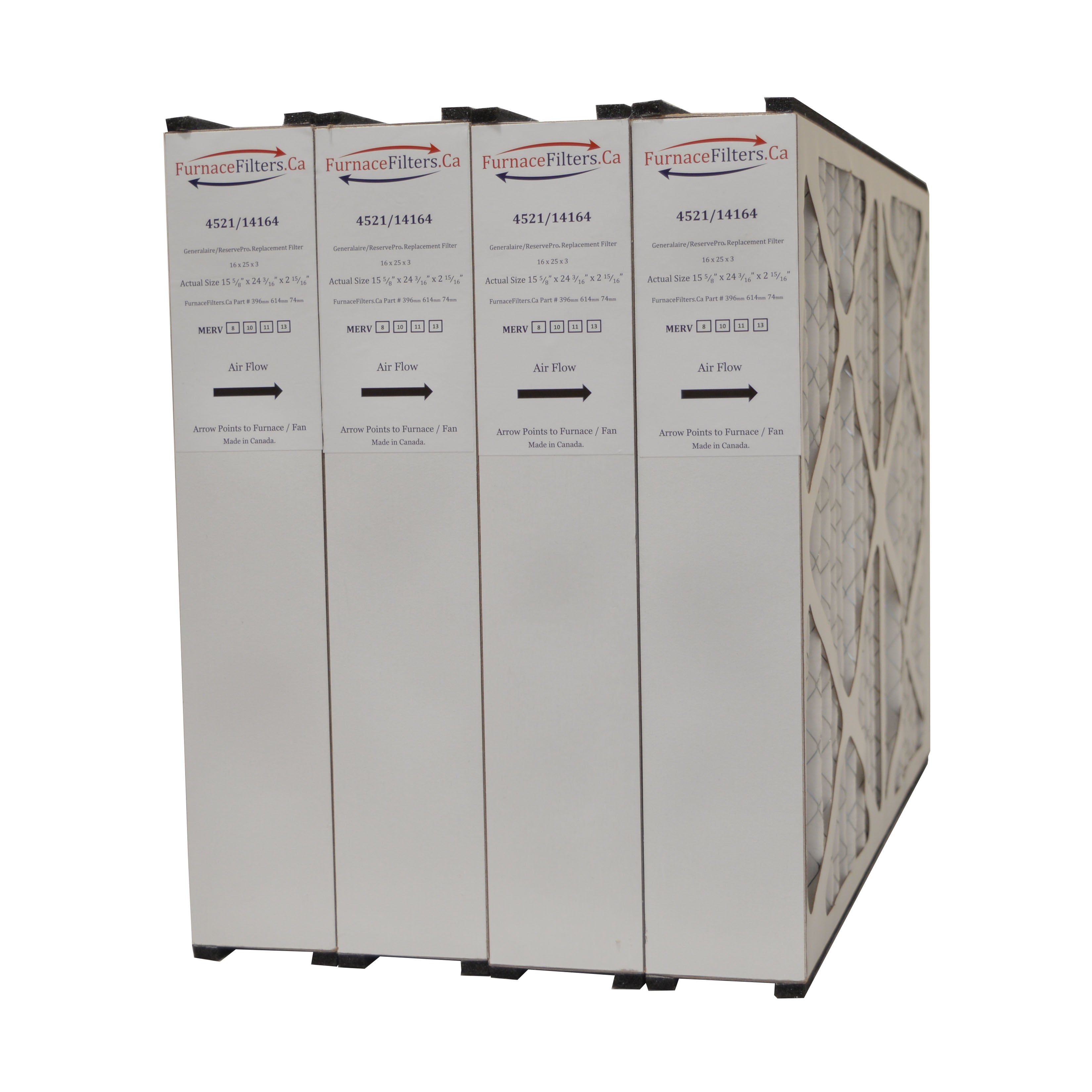 16x25x3 MERV 8 Furnace Air Filter - Replacement for GF 4521/X0581 (4-Pack) - Perfect for Home HVAC Systems, AC Units & Air Purifiers