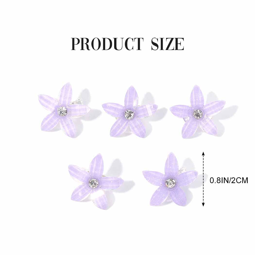 BARTOSI Small Purple Flower Hair Clips - 5 Pack Floral Hair Barrettes for Women & Girls | Perfect for Weddings, Parties & Everyday Hair Accessories