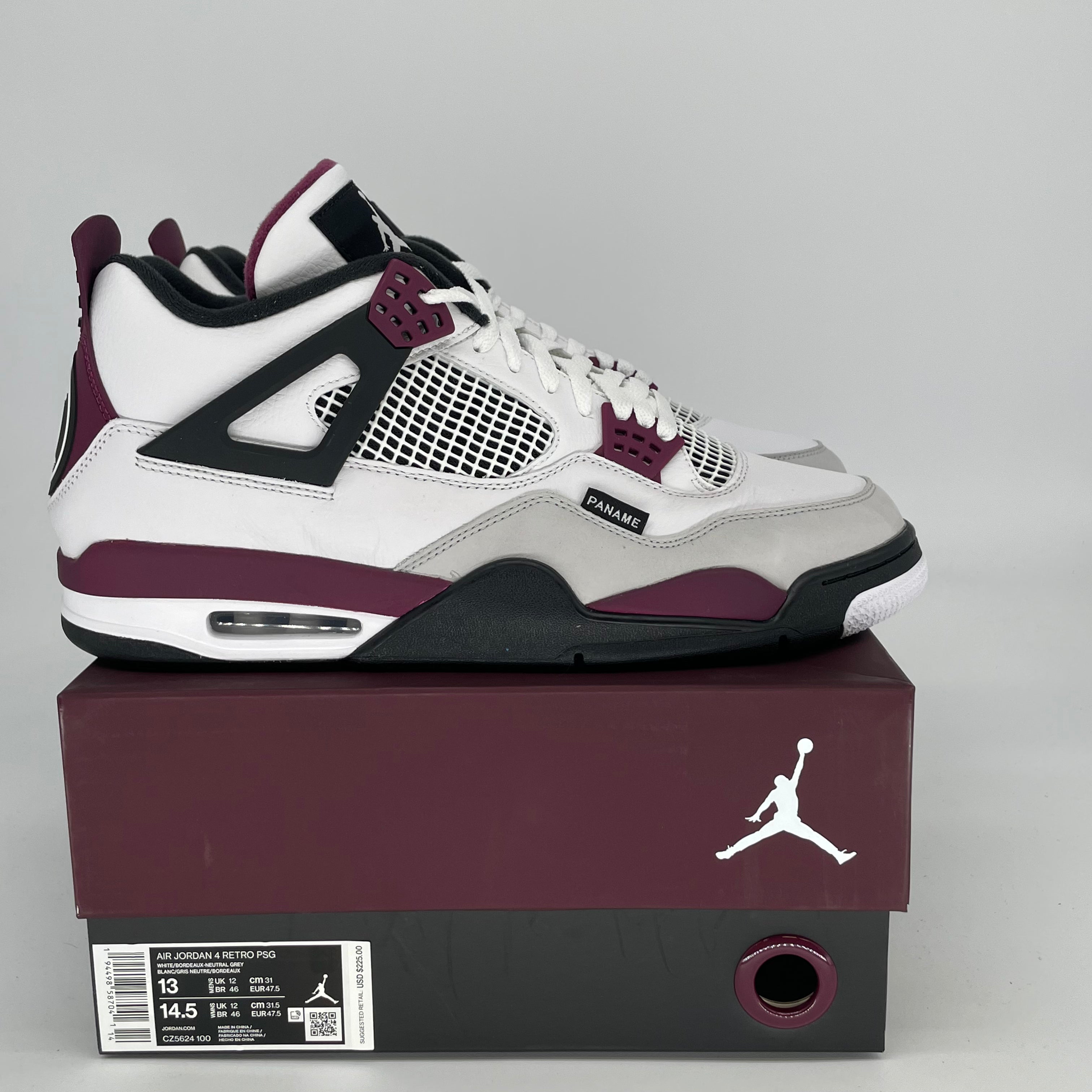 AIR JORDAN 4 PSG Paris Saint Germain Basketball Shoes Men's Size 13 - CZ5624 100 Authentic Sneakers for Sports & Streetwear Fashion