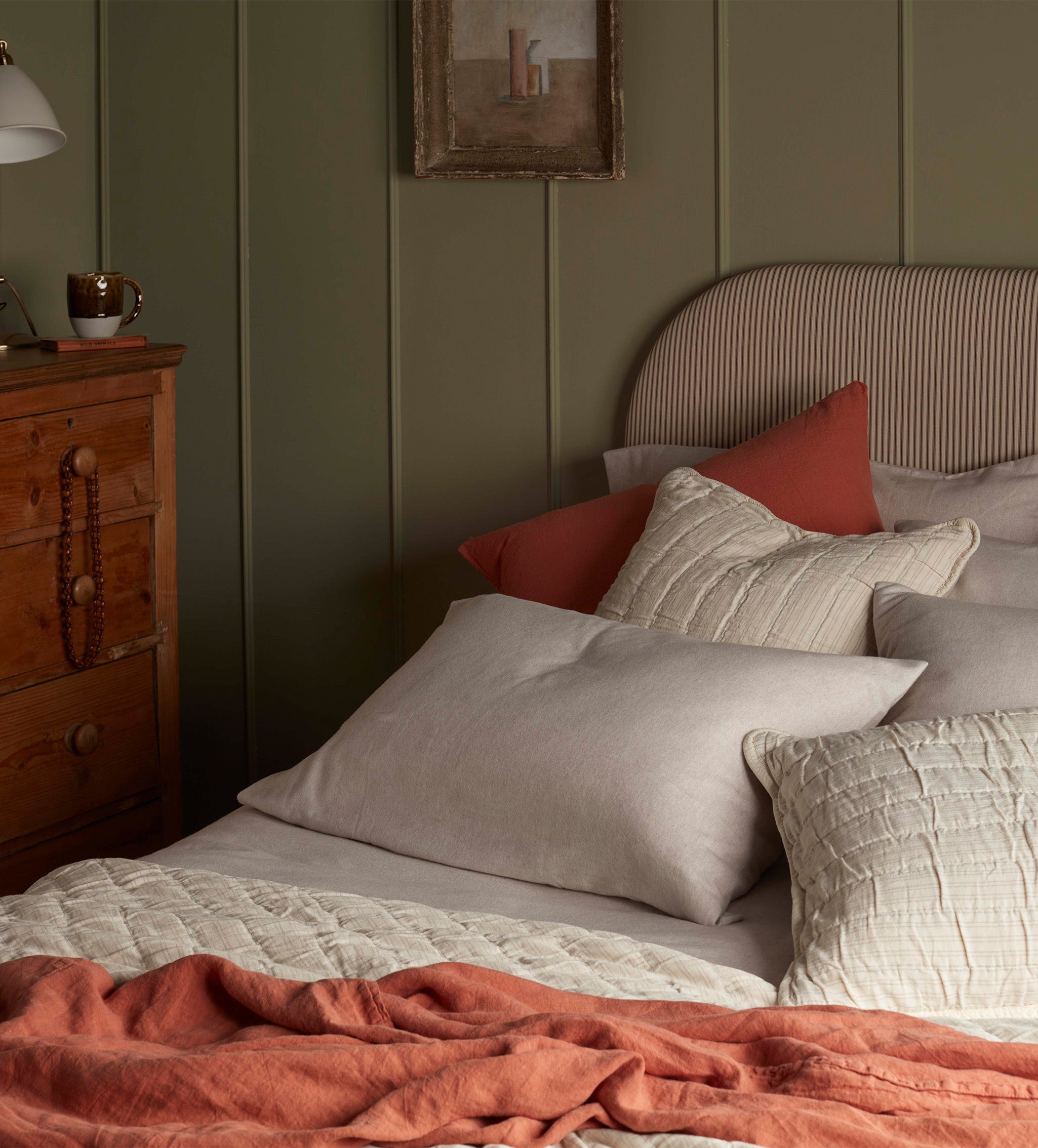 Natural Henry Brushed 100% Cotton Pillowcase - Soft & Breathable Bedding for Side Sleepers & Sensitive Skin - Perfect for Home, Hotel, and Travel Use