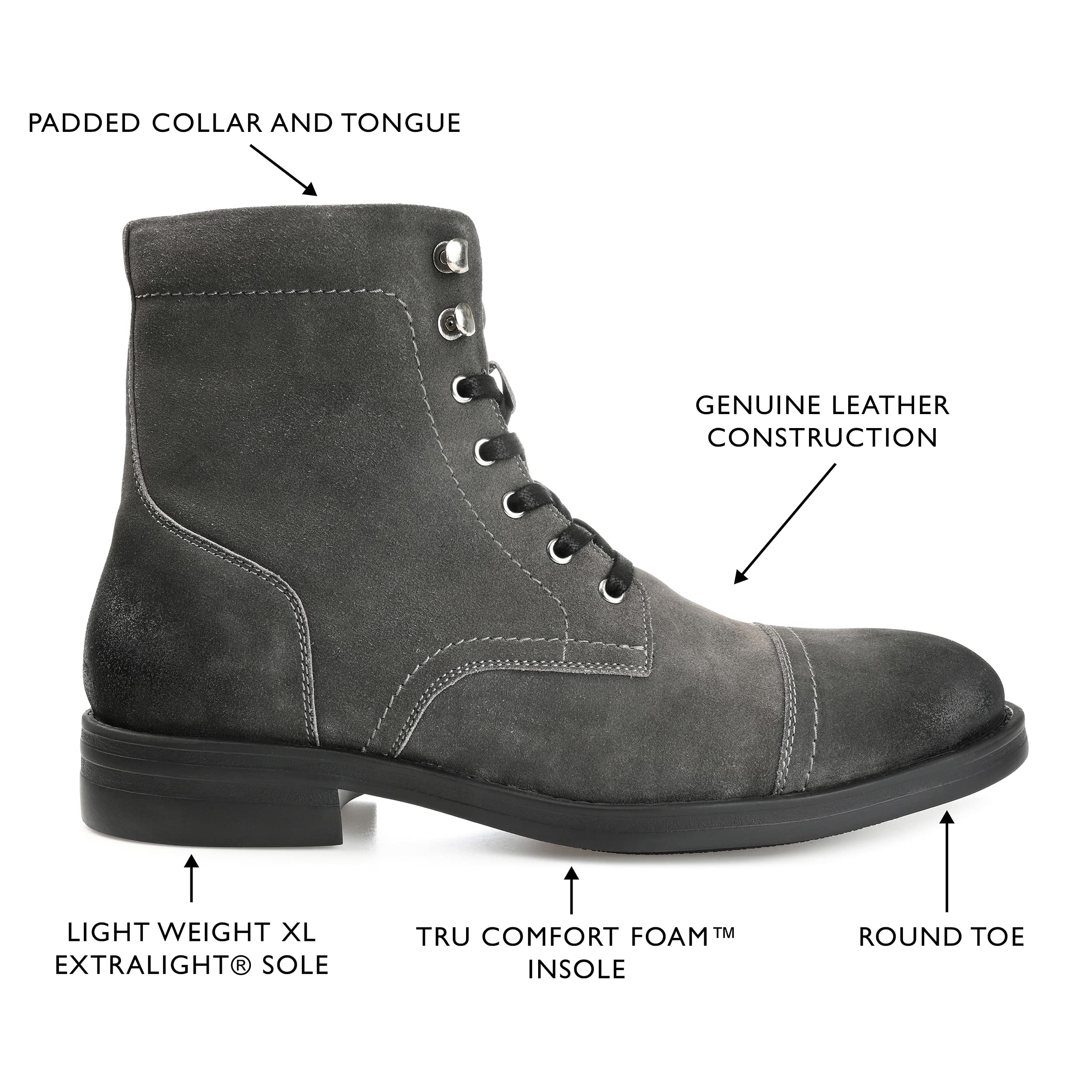 Thomas & Vine Men's Classic Leather Dress Boots - Formal Business & Office Shoes for Professional Style - Perfect for Weddings, Work & Special Occasions