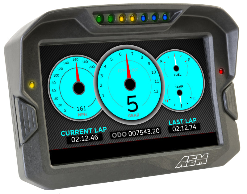 AEM CD 7 Logging GPS Enabled Race Dash - Carbon Fiber Digital Display for Motorsports (CAN Input Only) | Track Racing, Drifting & Performance Tuning