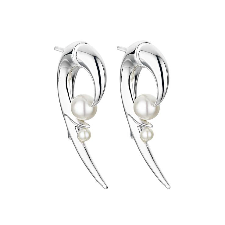 Elegant Silver Hook Pearl Earrings for Women - Perfect for Weddings, Parties & Everyday Wear
