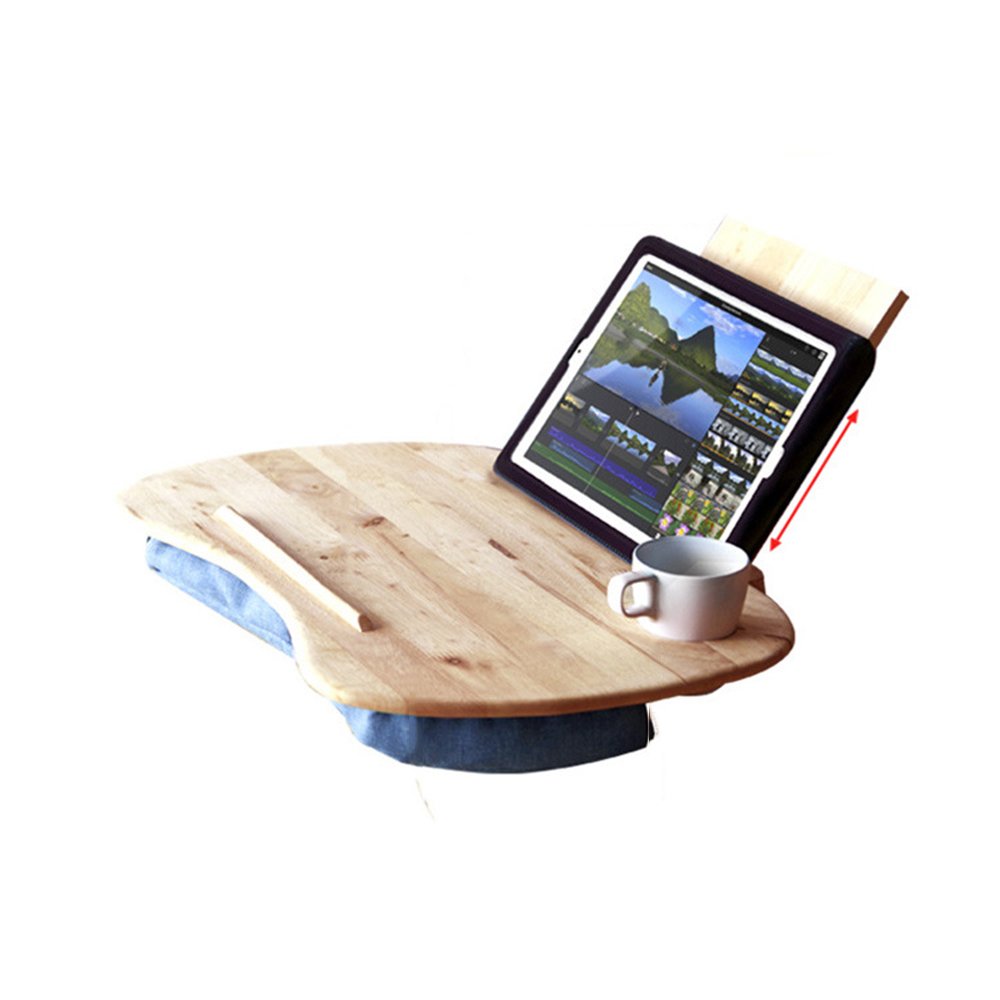 Zhirong Multifunctional Portable Laptop Desk - Adjustable Rubber Wood Bed Tray Table for Laptop, Tablet, Breakfast, Reading & Working in Bed | Perfect for Home Office, Dorm Room & Travel Use