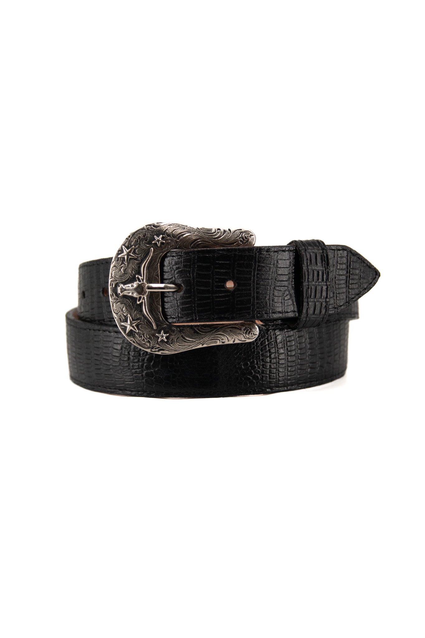 Lizard Skin Cowboy Belt for Men - Genuine Leather Western Rodeo Belt - Perfect for Country Music Festivals, Rodeos & Western Fashion