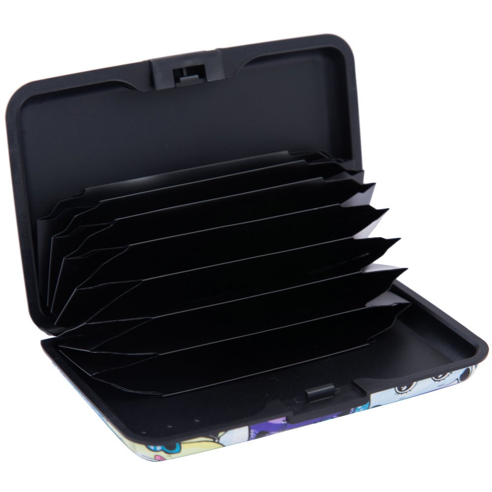 ELFISH Mini RFID Blocking Aluminum Wallet - Slim Credit Card Holder for Men & Women - Metal ID & Business Card Case (Color Cat) - Perfect for Travel, Work & Everyday Use
