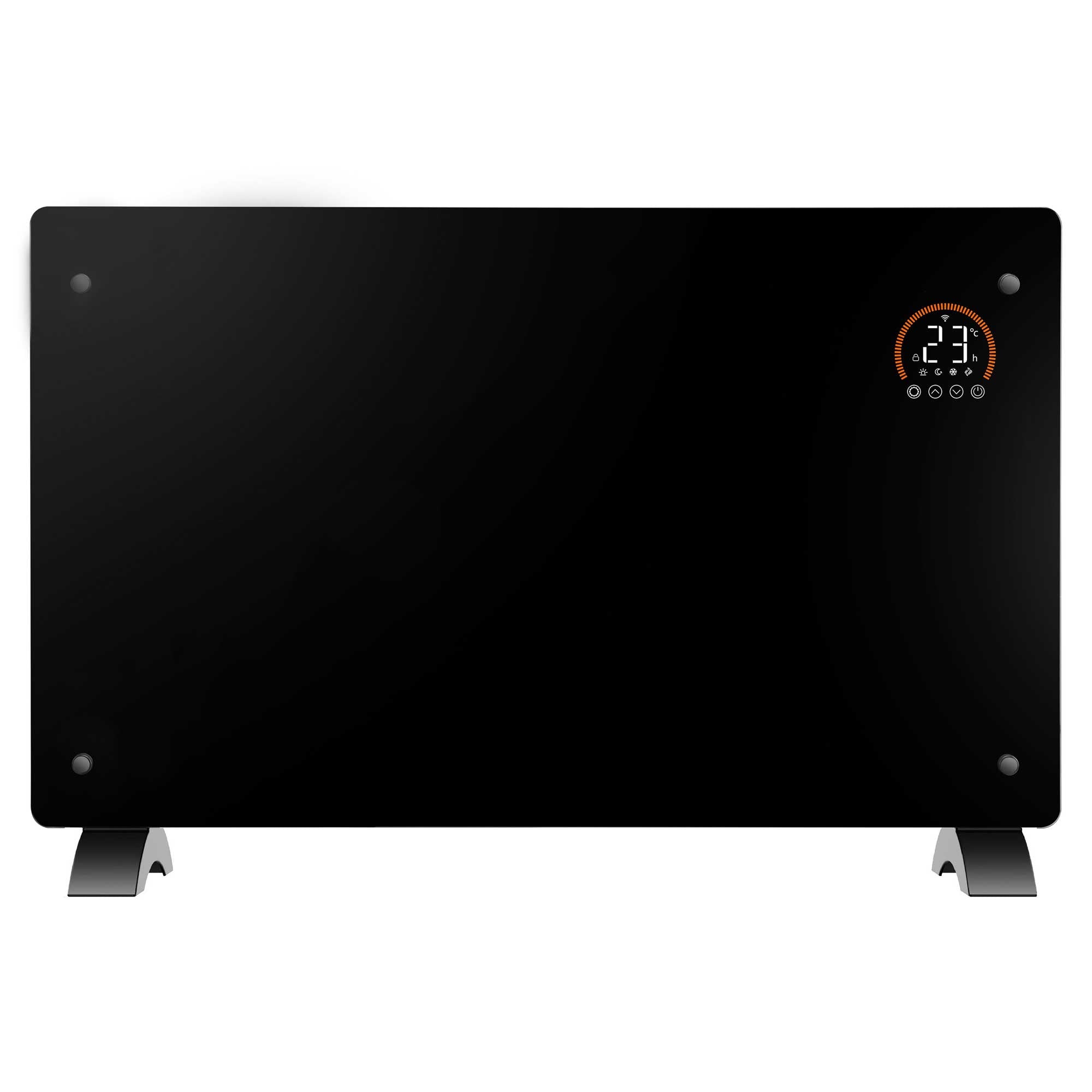 Baridi 2000W Smart WiFi Electric Glass Panel Heater with 24/7 Timer & Remote Control - Black DH139 - Perfect for Bedroom, Office & Home Heating