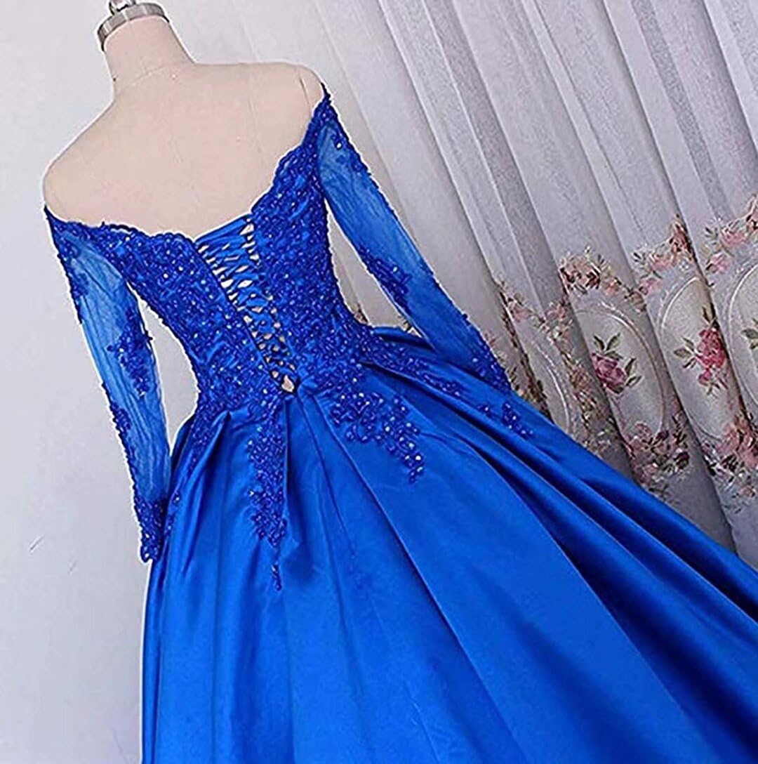 Elegant Long Sleeve Lace Formal Evening Gowns for Prom, Sweet 16, Quinceañera & Black Tie Events - Perfect for Weddings, Galas & Special Occasions