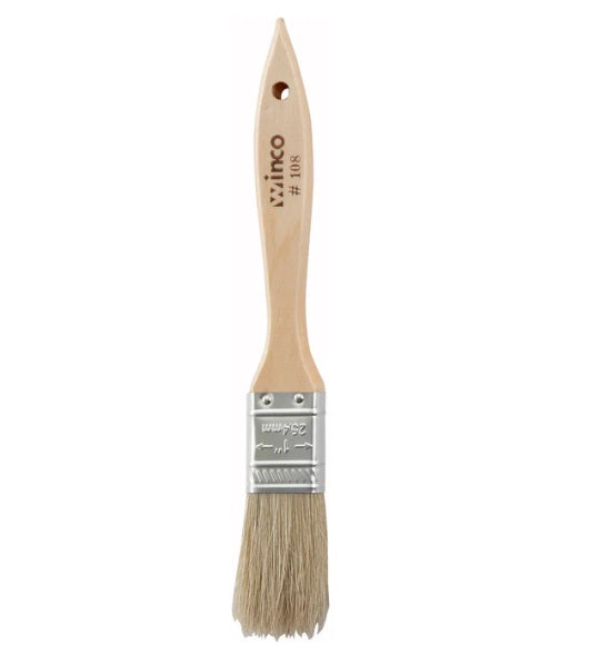 Winco WBR 10 Pastry Brush - 1 Inch Professional Bristle Brush for Baking, Cooking, and Pastry Glazing - Perfect for Cakes, Pies, Breads, and BBQ Sauces