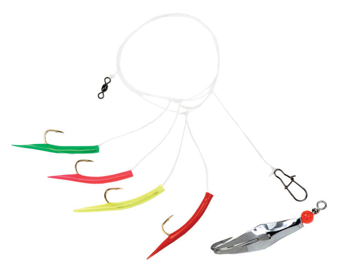 Clarkspoon Mackerel Tree Rig with Size #0 Silver Spoon - Premium Saltwater Fishing Lure for Trout, Bass & Walleye - Ideal for Freshwater & Inshore Fishing