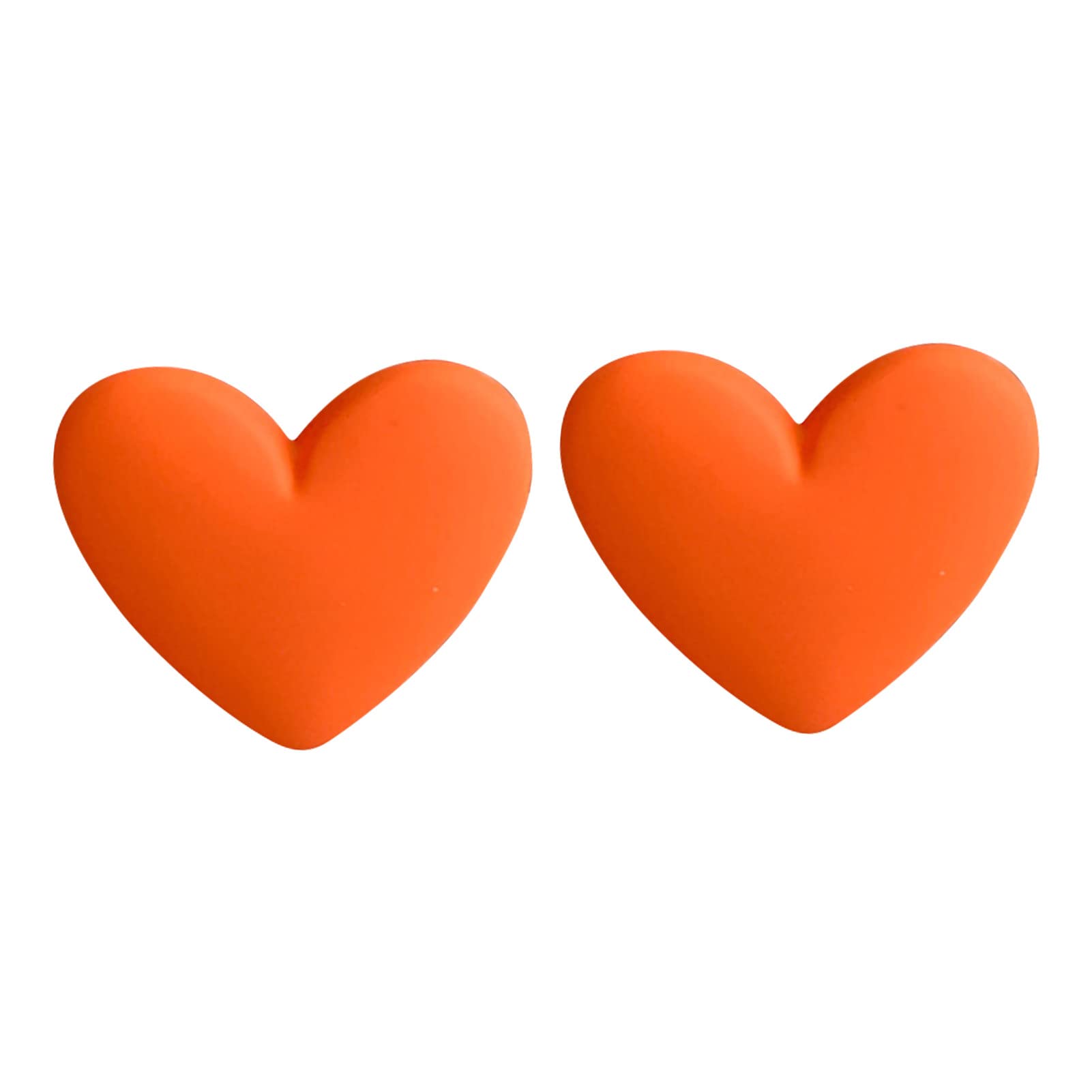 1 Pair Women's Heart-Shaped Candy Color Stud Earrings - Korean Style Dainty Jewelry for Dating, Gift, Party & Everyday Wear