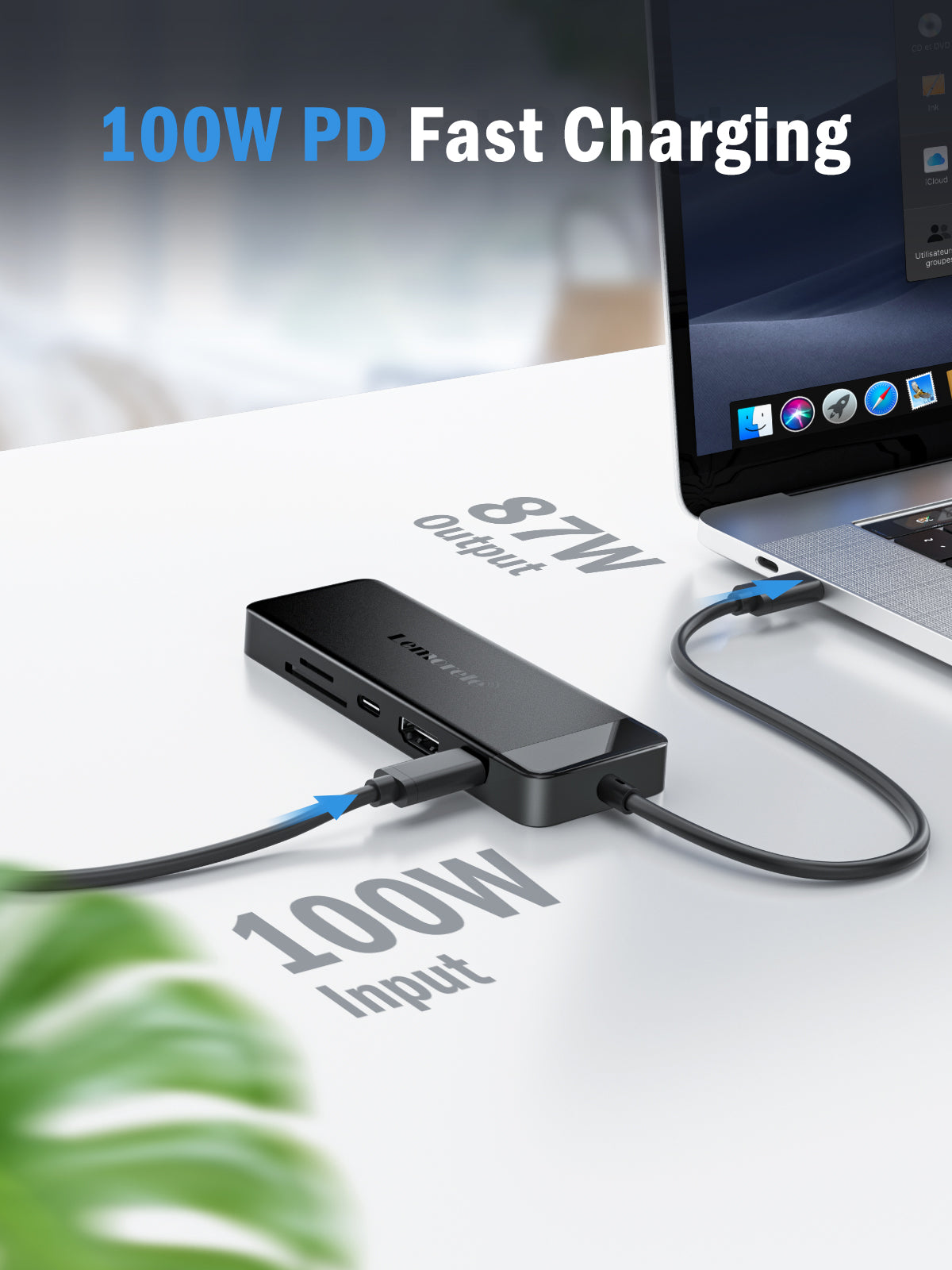 Lemorele 9-in-1 USB C Hub with 4K HDMI, 100W PD, SD/TF Card Reader - Multi-Port Adapter for MacBook Pro/Air, iPad, Chromebook (Home Office & Travel Use)
