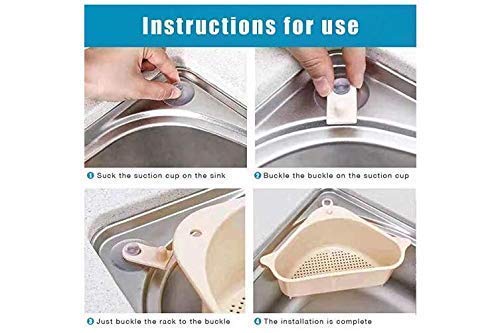 HROY Plastic Kitchen Sink Organizer - 2 Pack Grey Dish Drain Rack with Storage Basket for Sponges, Soap & Vegetables | Space Saving Sink Shelf for Small Kitchens & RV Use