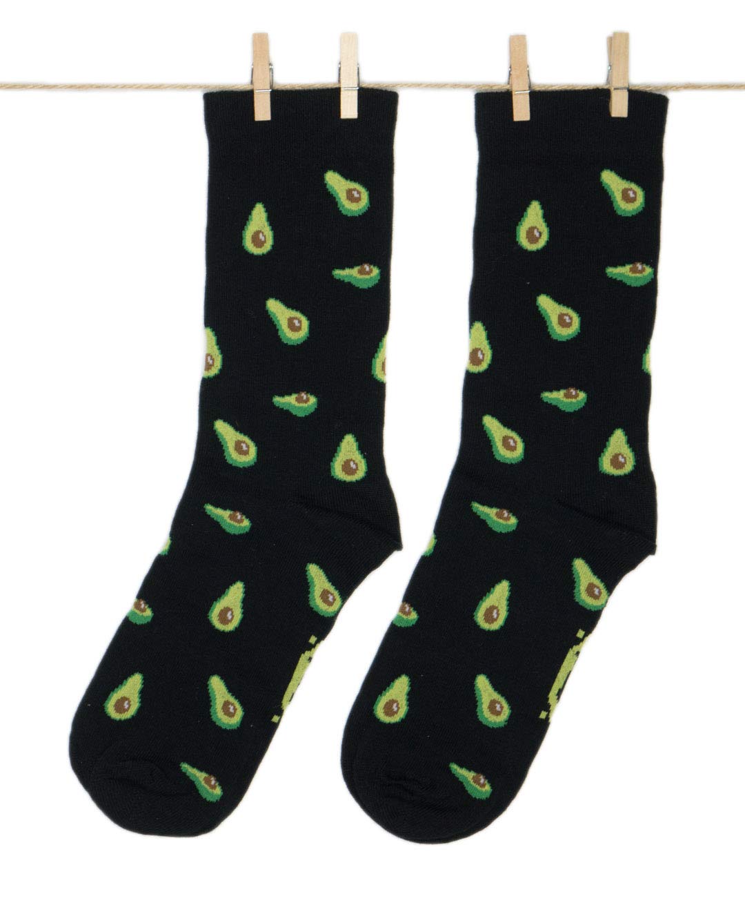 Roits Avocado Black Socks for Men & Women - Funny Fruit Design Novelty Socks | Cool, Comfortable & Breathable | Perfect for Casual Wear, Gifts & Funny Outfits