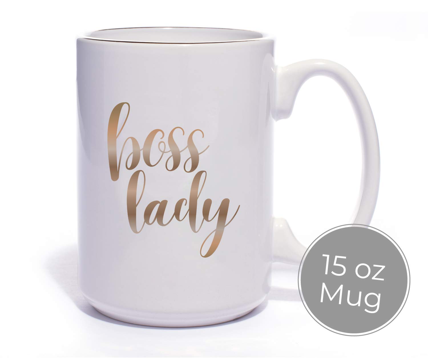 Boss Lady Gold Coffee Mug - 15oz Ceramic Office Mug for Women, Unique Shiny Gold Gift for Coworkers & Boss - Perfect for Office, Home & Corporate Gifts