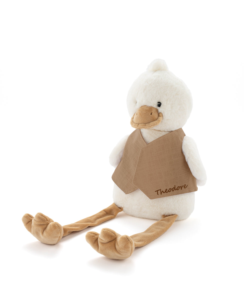 Big Bill the Duck Taupe Plush Toy - Soft and Cuddly Stuffed Animal for Kids, Perfect for Bedtime, Gifts, and Nursery Decor