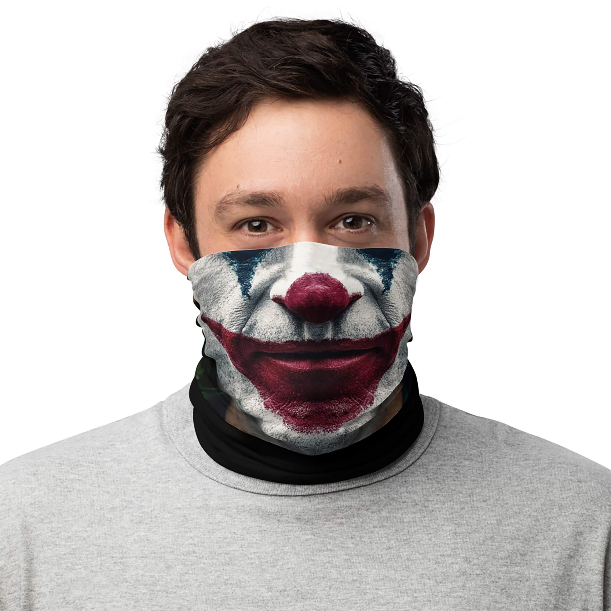 Joker Face Shield Bandana Mask - Black Neck Warmer for Cosplay, Halloween & Outdoor Activities