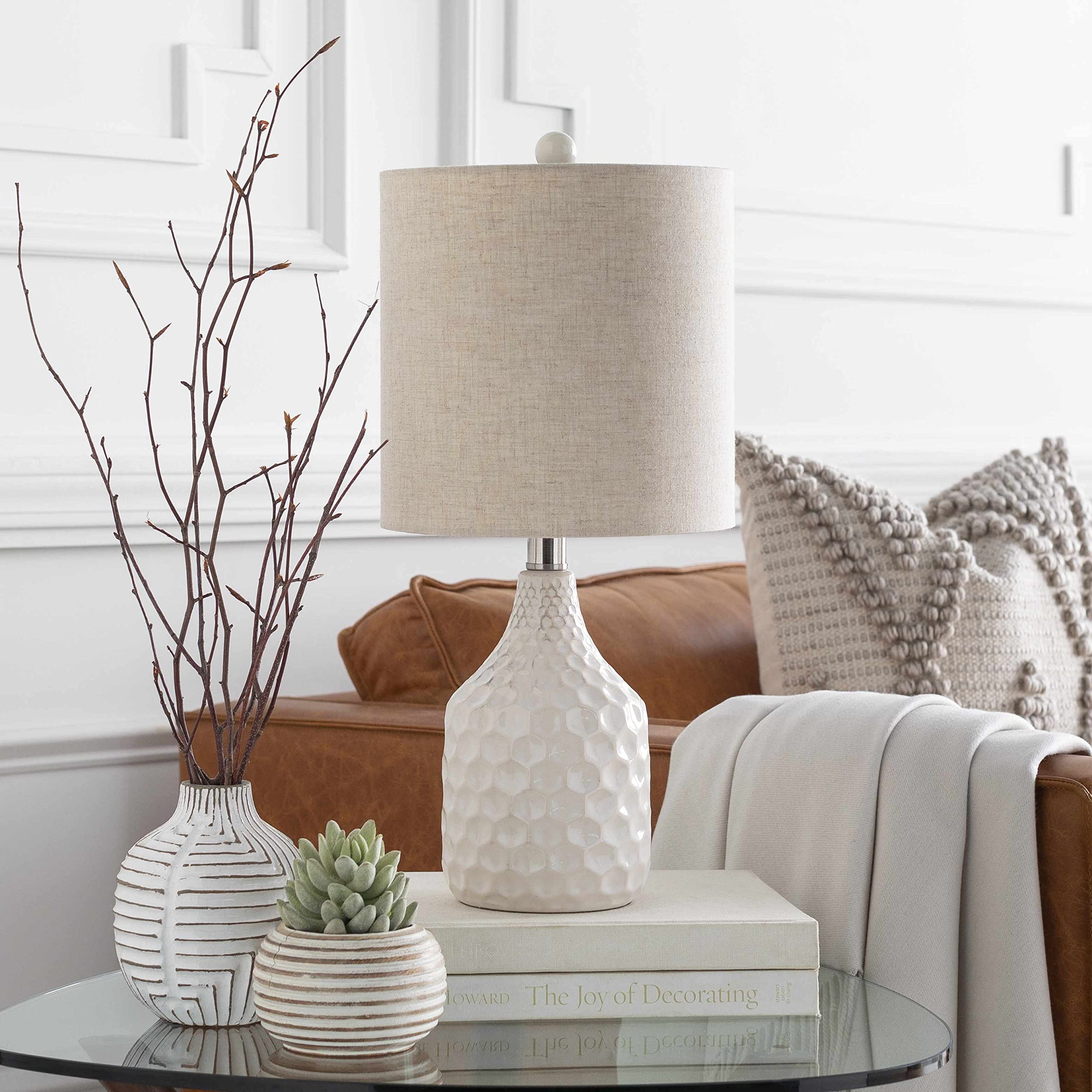 Hauteloom Gulmarrad Ceramic Table Lamp - Modern Home Decor Lighting for Living Room, Bedroom, Office - Elegant Accent Light with Warm White Glow