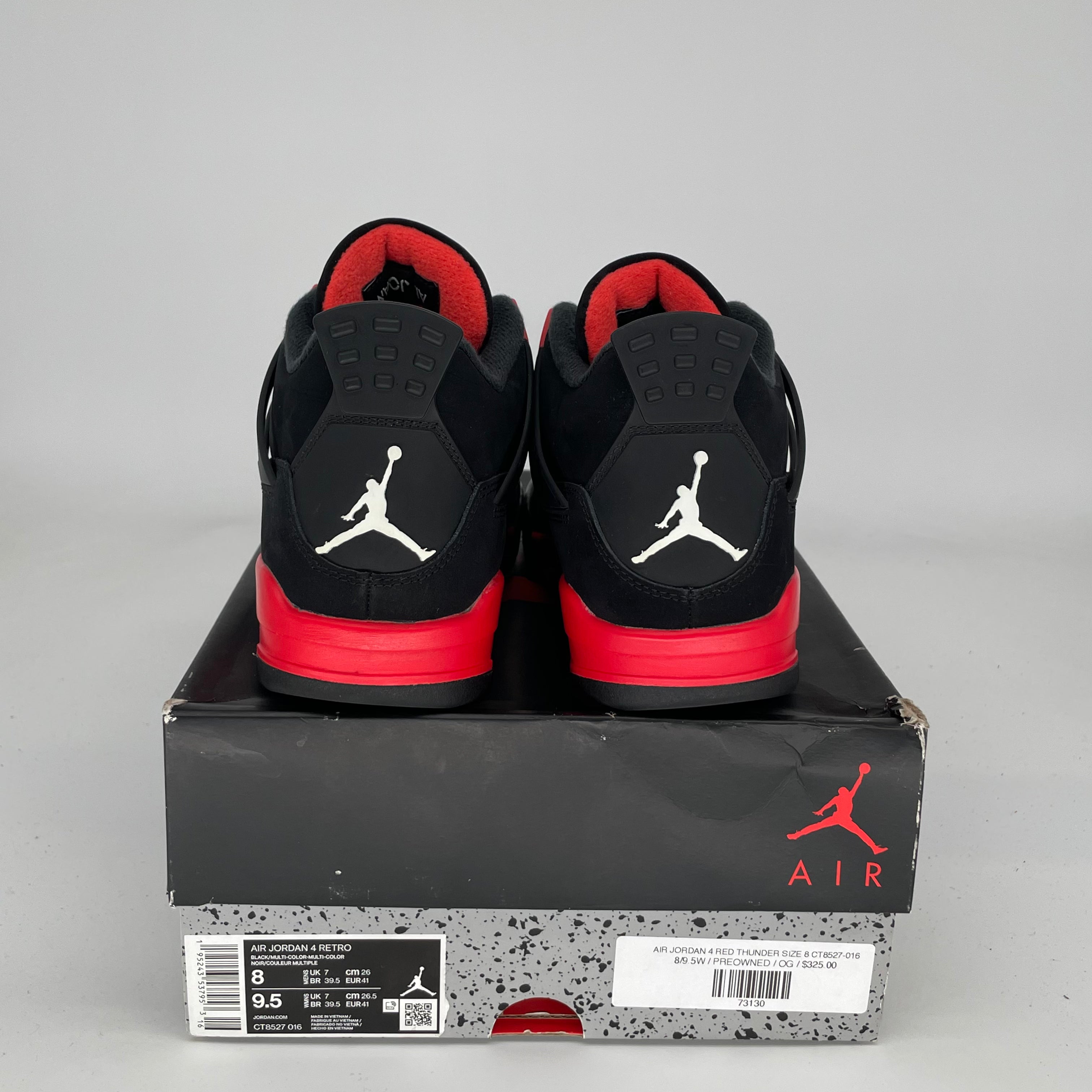 Air Jordan 4 Retro 'Red Thunder' Men's Basketball Shoes Size 8 - Style CT8527-016 | Authentic Sneakers for Streetwear & Basketball Games