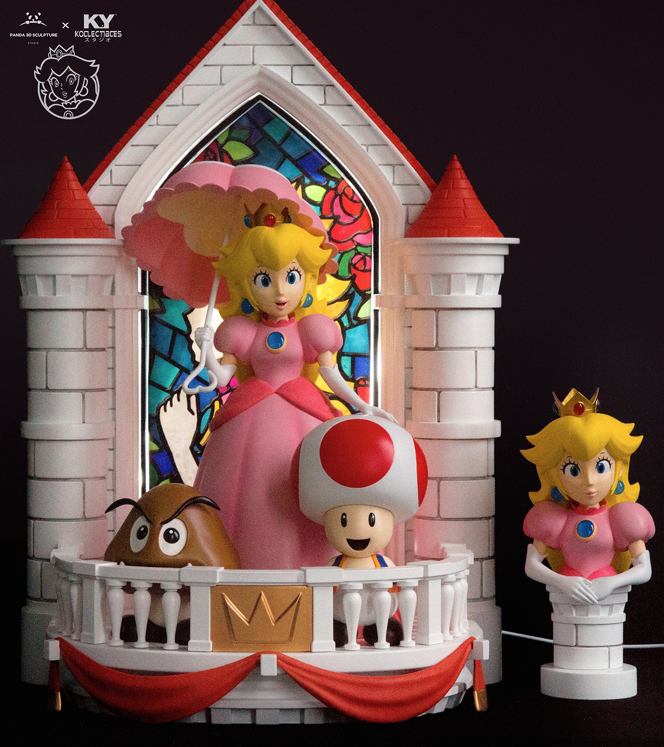 Panda Studio x KY Kollectibles Princess Peach Figure - Super Mario Bros Collectible Doll for Fans & Gamers | Perfect for Display, Gift Giving & Anime Collections