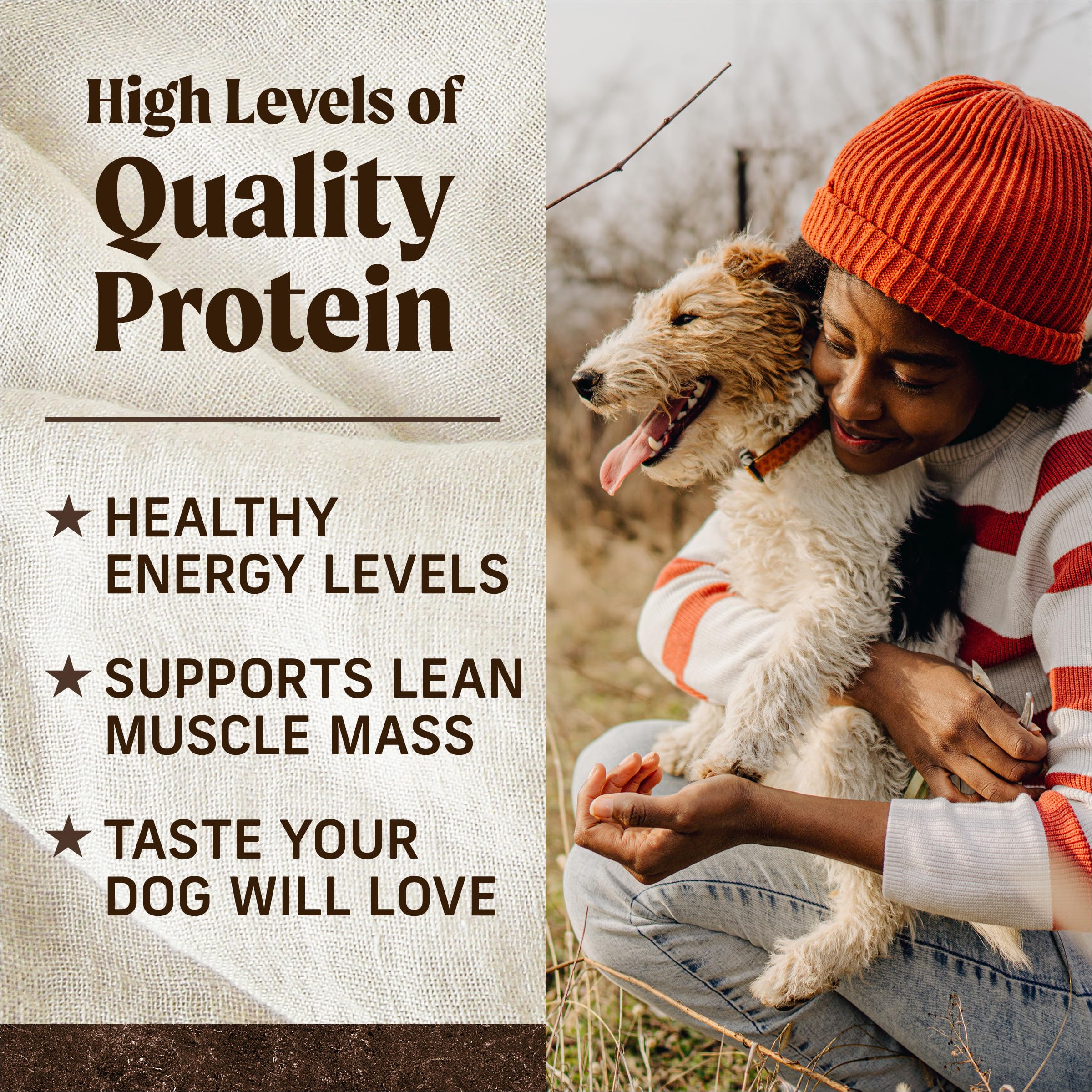 **Merrick Grain Free Dry Dog Food for Adults - Premium Natural Kibble with Beef, Bison & Sweet Potato - 10 lb Bag - High Protein Recipe for Active Dogs & Healthy Digestion**