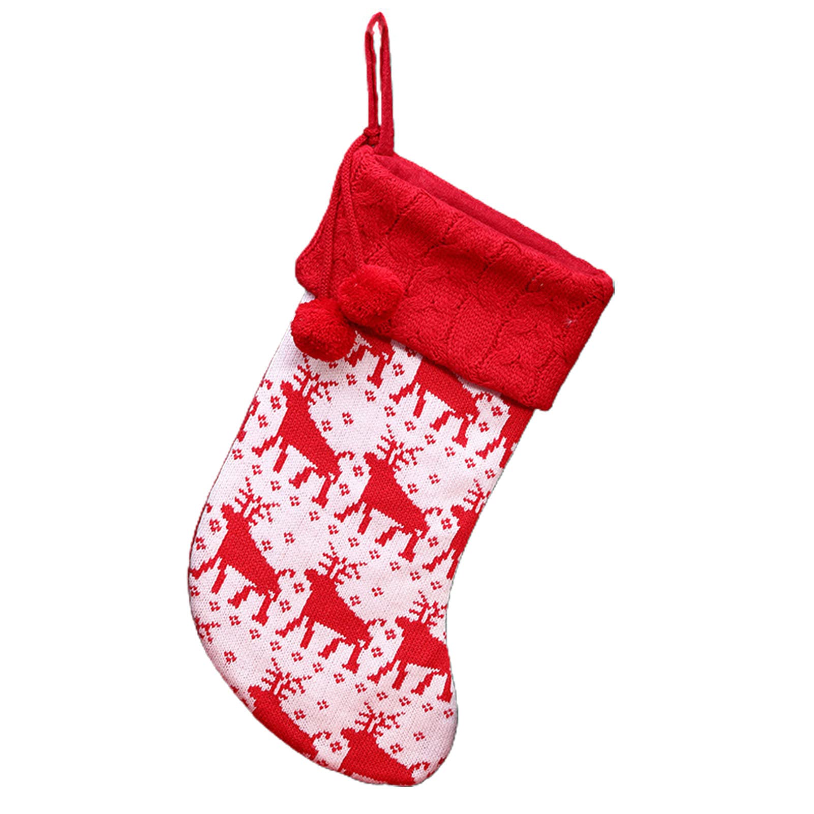 2021 Christmas Stockings - Knitted Elk Pattern Xmas Stocking Decorations with Snowflake Design for Tree, Party & Holiday Decor | Perfect for Fireplace, Gift Exchange & Festive Home Decor