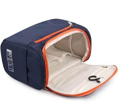 FEXMY Women's Travel Toiletry & Makeup Bag - Waterproof Cosmetic Organizer Pouch, Portable Makeup Storage Case for Women, Stylish Travel Essentials Kit (Blue) | Perfect for Vacation, Gym, Business Trips & Daily Use