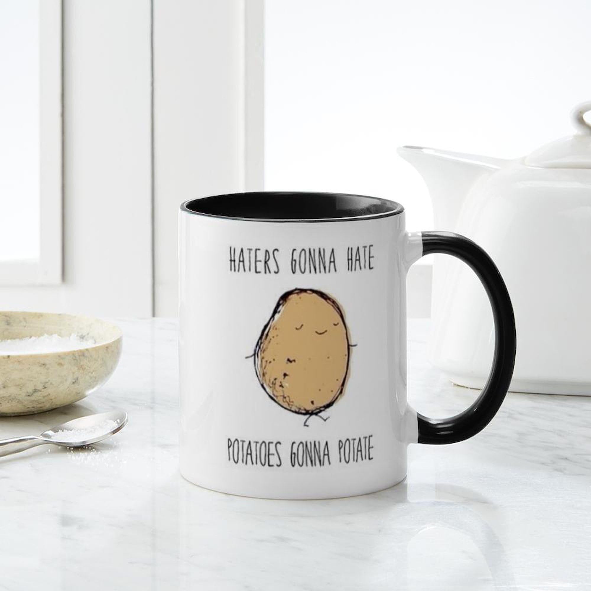 Haters Gonna Hate Potatoes Gonna Potate 11 oz Ceramic Coffee Mug (325ml) - Funny Novelty Gift for Tea & Coffee Lovers - Perfect for Office, Home Use & Gag Gifts