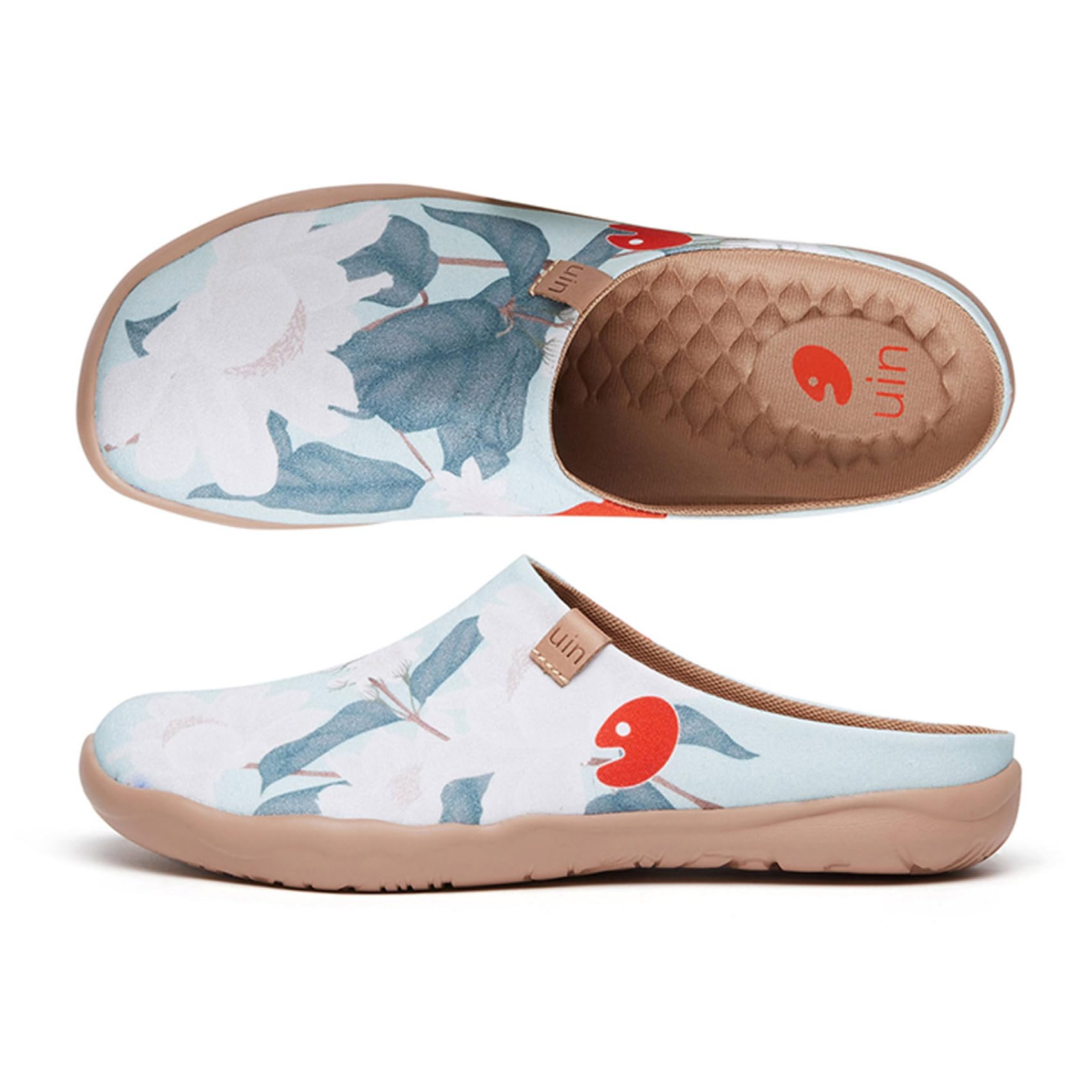UIN Women's Slip On Mules - Comfortable Flat Lightweight Clogs with Wide Toe for Travel & Casual Wear | Art Painted Malaga Series | Perfect for Walking, Shopping & Beach Vacations