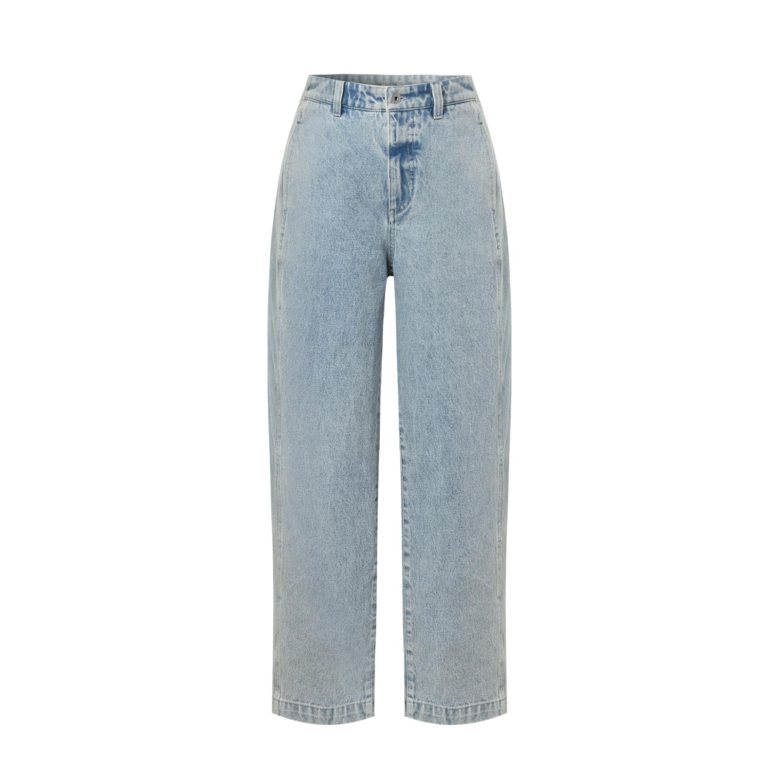 Algasan Women's High Waist Wide Leg Baggy Jeans - Loose Boyfriend Denim Pants for Casual Outfits & Street Style Fashion