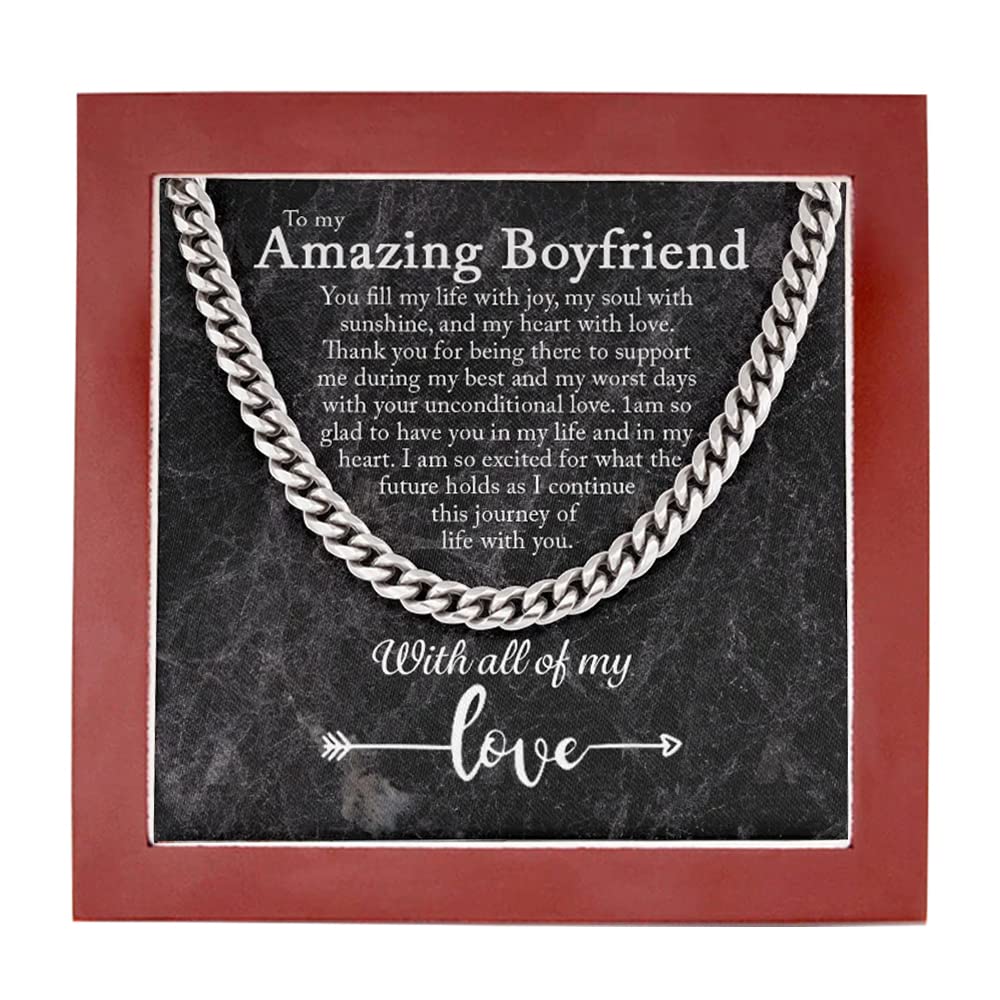 Stylish Cuban Link Chain Necklace for Men - Perfect Boyfriend Gift & Sentimental Jewelry for Anniversaries, Birthdays & Special Occasions