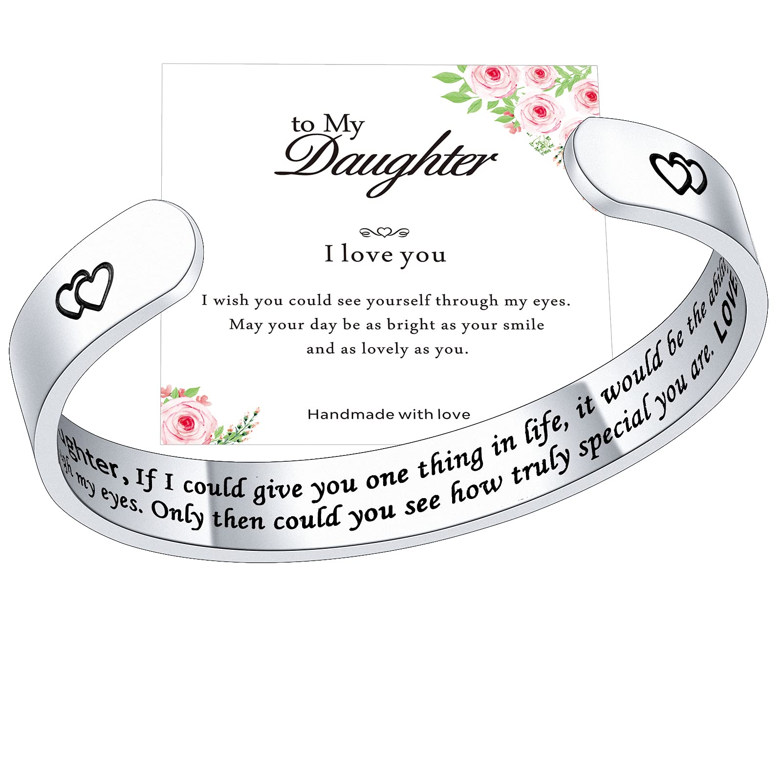 Personalized Inspirational Engraved Quote Silver Bracelets for Women - Thoughtful Christmas Birthday Gifts for Daughter, Mom, Sister & Best Friends | Elegant Jewelry for Everyday Wear, Special Occasions & Gift Giving