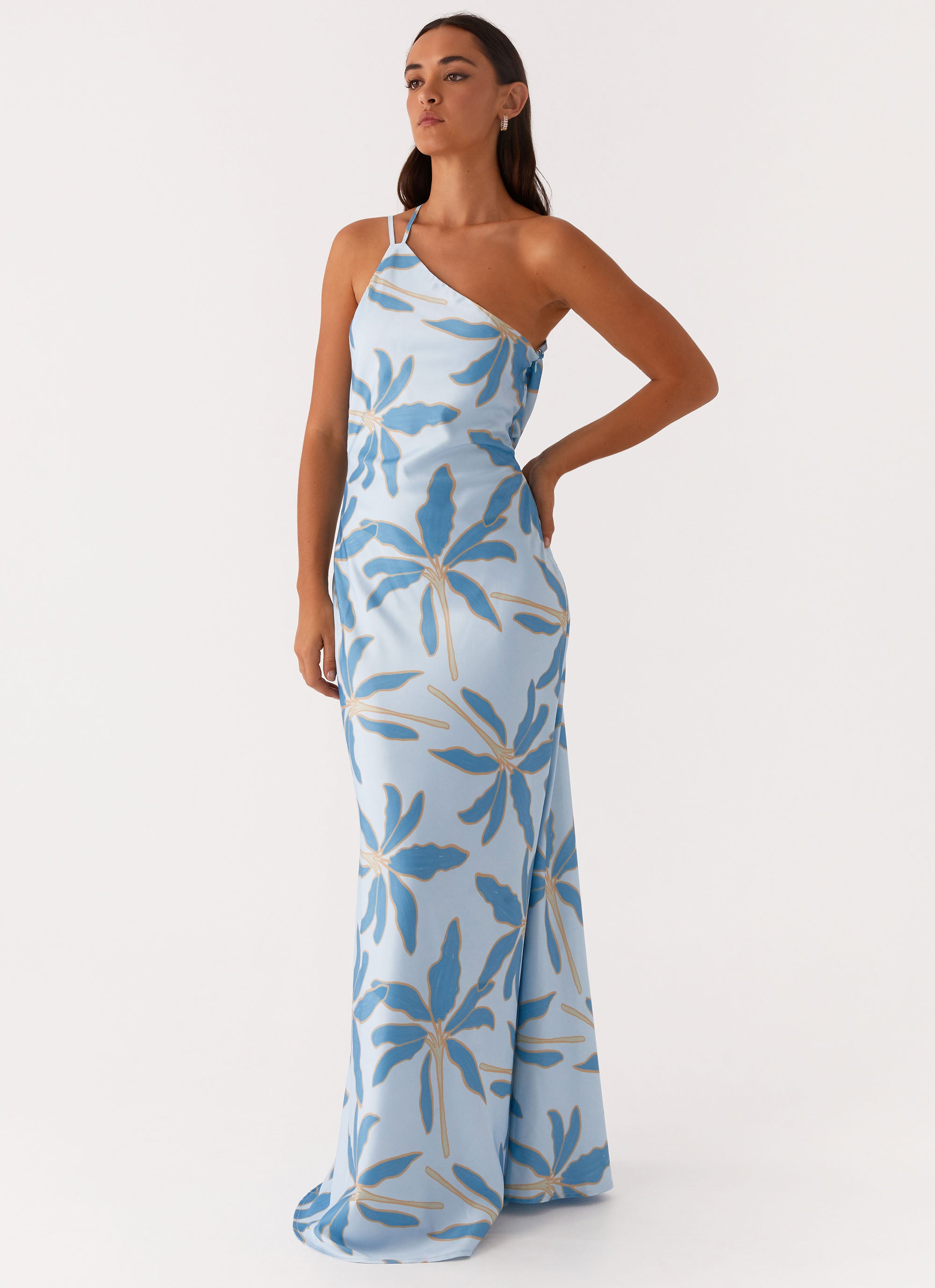 Elegant Opulent Blue Maxi Dress for Women - Perfect for Beach Vacations, Summer Parties & Casual Outings