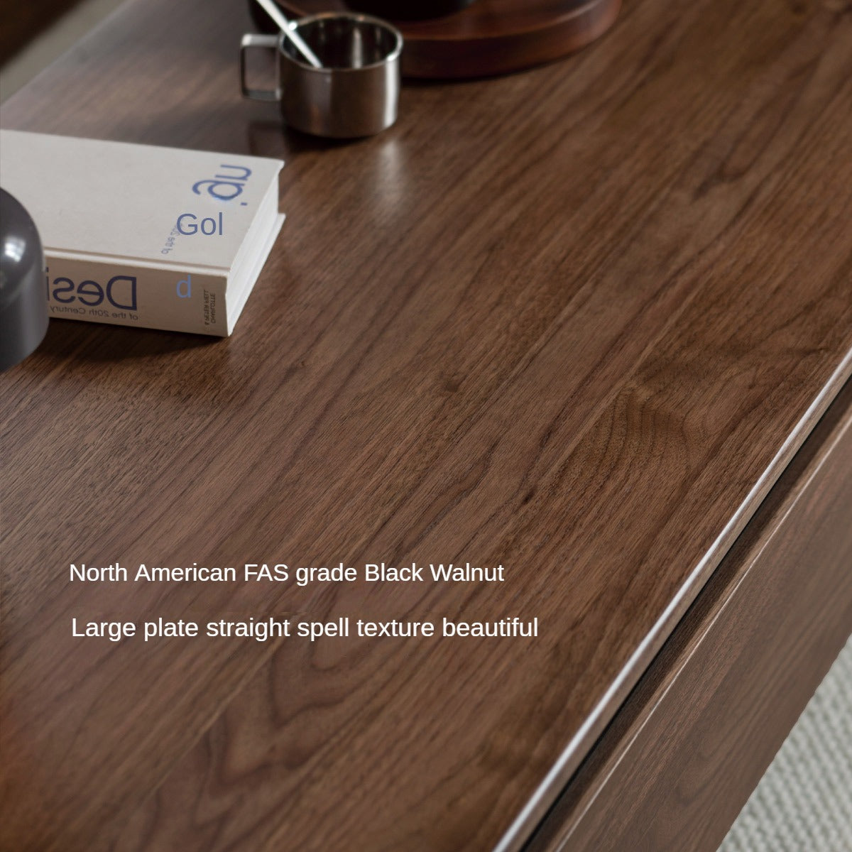 Premium Black Walnut Solid Wood Coffee Table - Handcrafted Modern Living Room Centerpiece for Home Decor & Entertaining