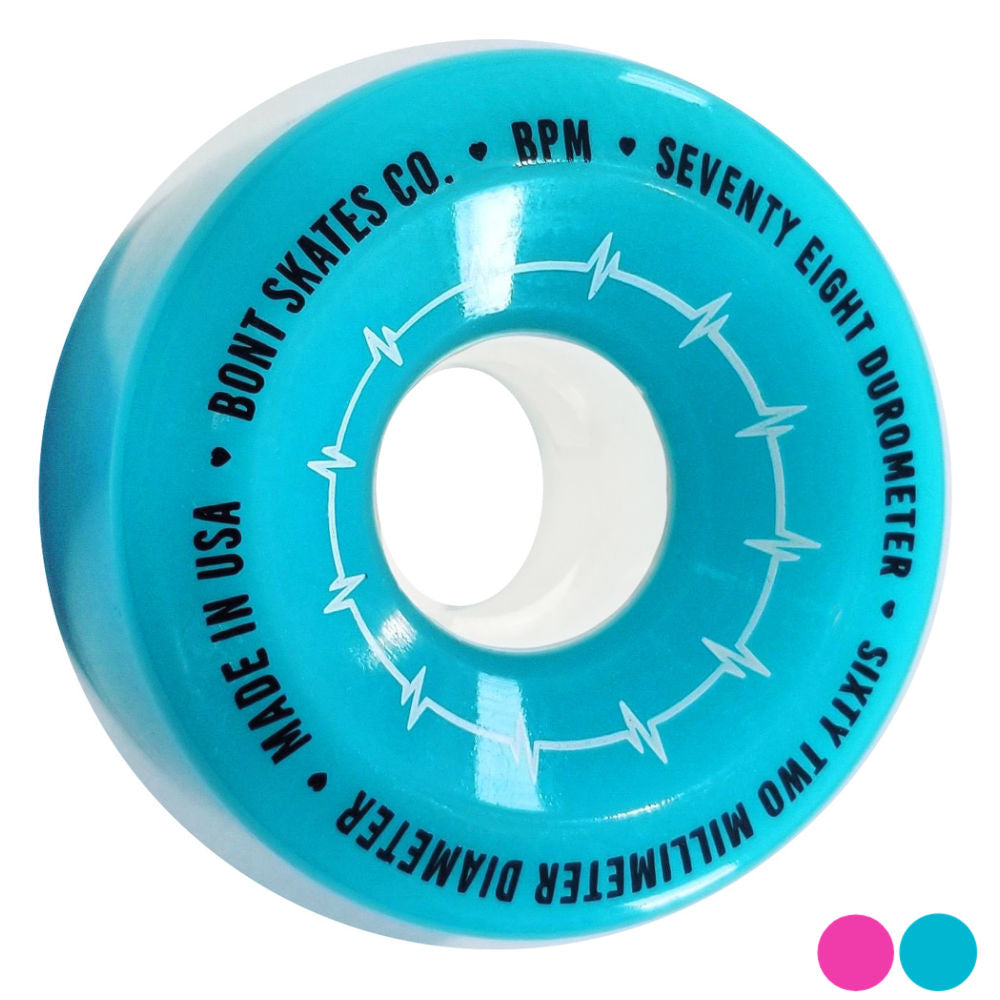 Bont BPM 62mm Quad Wheels 4-Pack - High Performance Skate Wheels for Aggressive Inline Skating and Roller Derby
