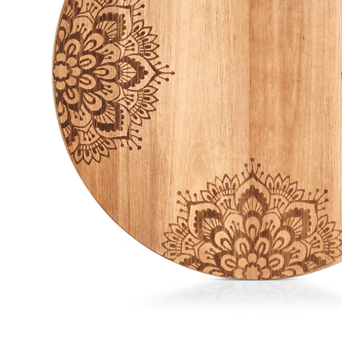Premium Acacia Wood Cutting Board with Oriental Print - Round & Rectangle Serving Board for Sushi, Cheese, and Charcuterie - Perfect for Kitchen, Dining, and Entertaining