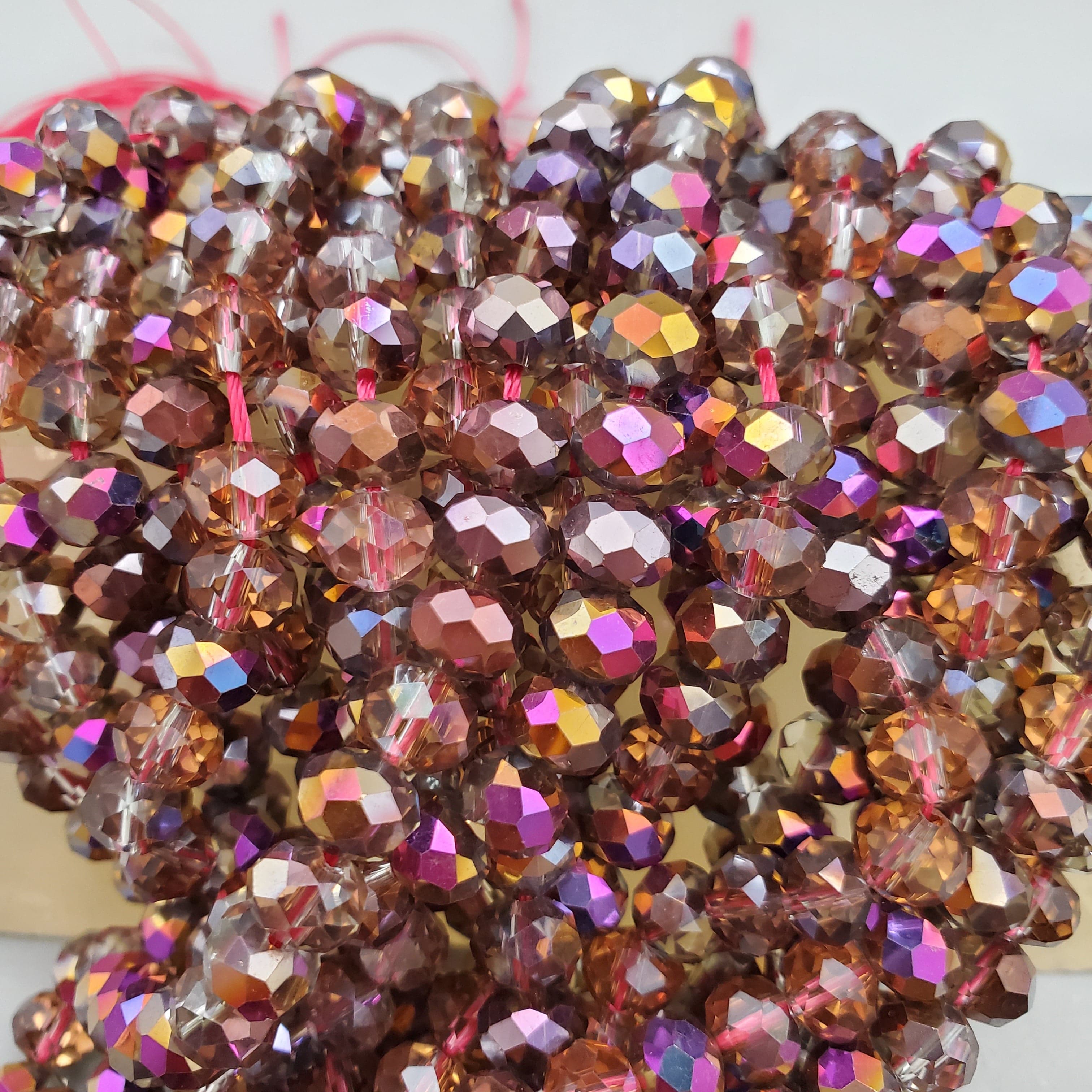 8mm Faceted Aura Crystal Beads Strand for Jewelry Making - DIY Bracelets, Necklaces & Craft Projects