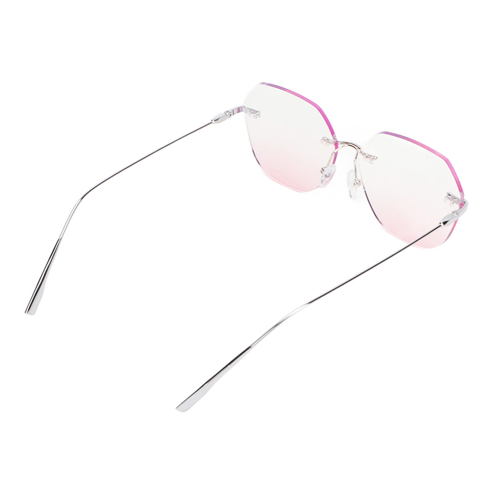 Rimless Blush Glasses - Elegant Stylish Alloy Frame for Women & Men | Perfect for Travel, Party & Daily Wear (Silver)