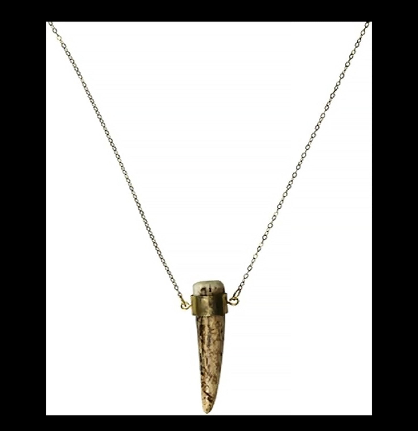 Handmade Brass Antler Shed Necklace - Unique Deer Antler Jewelry for Men & Women - Perfect for Outdoor Enthusiasts, Nature Lovers & Boho Fashion