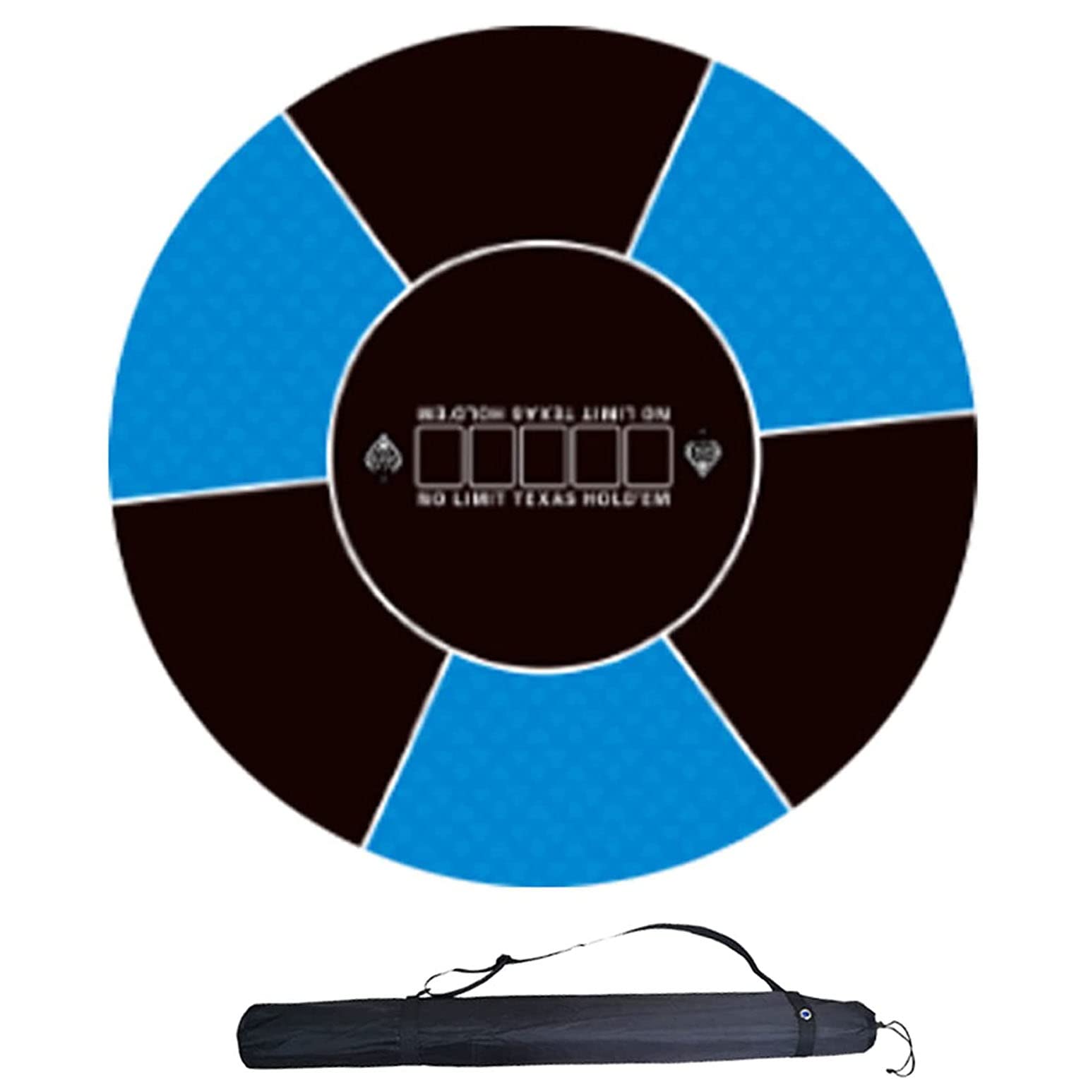 Premium 120cm Round Poker Table Mat - Folding Portable Poker Table Top with Carry Bag for Texas Hold'em & Casino Nights | Home Game, Party & Tournament Use