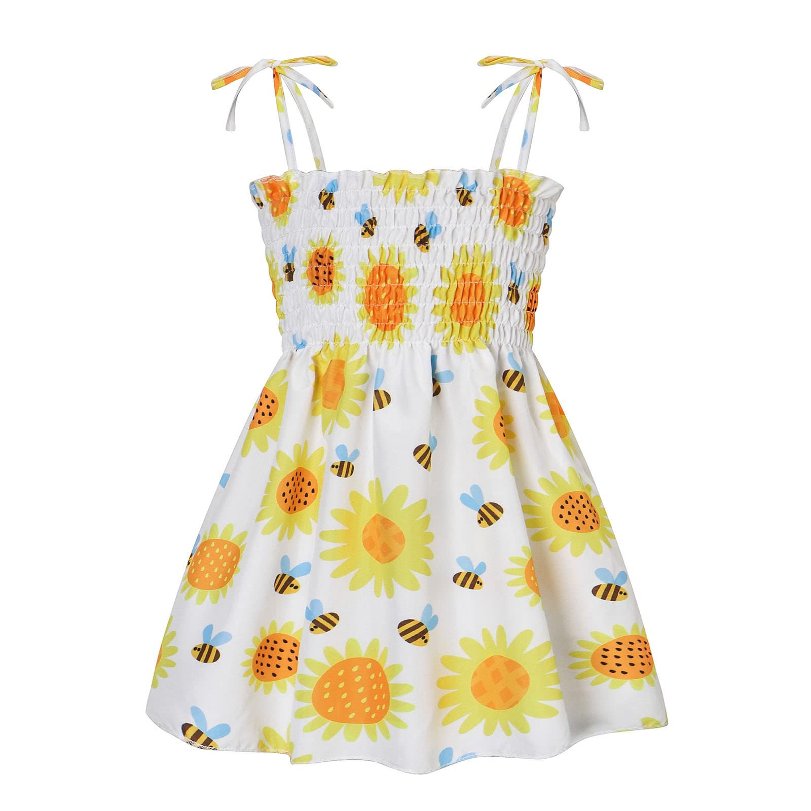 Toddler Girls Sleeveless Summer Beach Dress - Size 6 & 2T | Cute Casual Strappy Sundress for Baby & Kids | Perfect for Beach Outings, Playdates & Summer Vacations