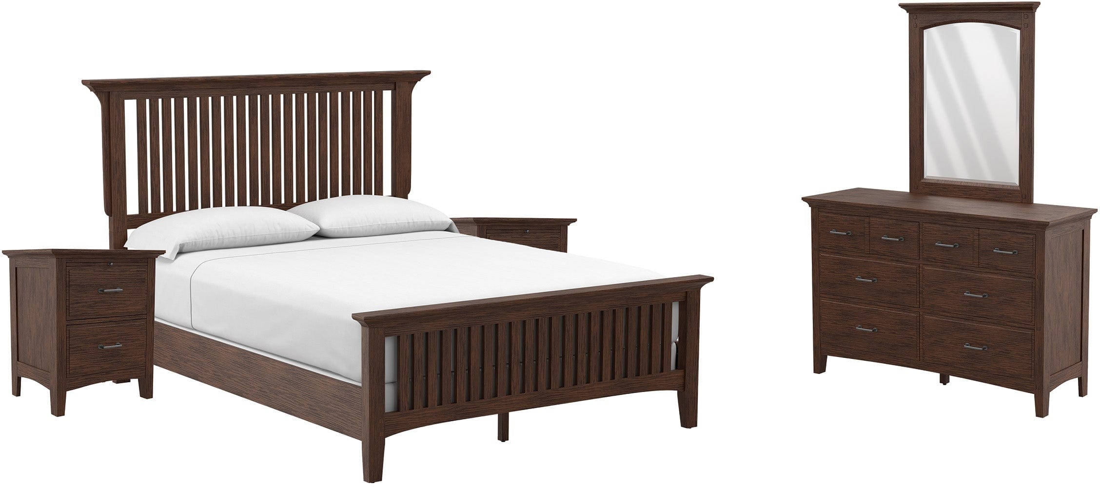 Office Star Modern Mission Queen Bedroom Set [BP 4201 213K] - Stylish Bedroom Furniture for Home Decor, Perfect for Master Bedrooms and Guest Rooms