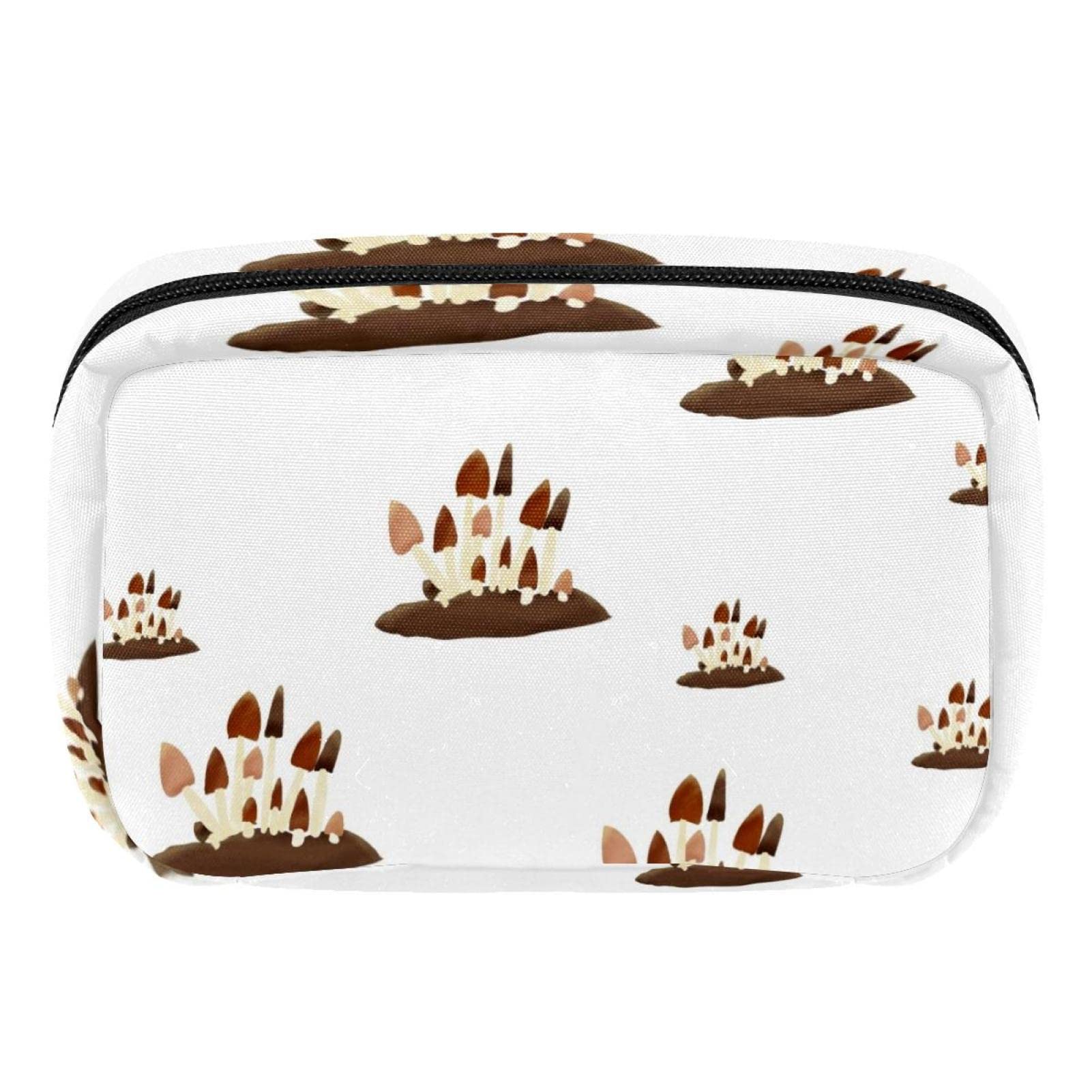 Waterproof Watercolor Mushroom Makeup Bag for Women - Large Travel Toiletry Organizer with Zipper Pouch, Perfect for Cosmetics, Brushes & Travel Essentials | Gift for Her, Girls, Teens | Home, Vacation, Gym Use