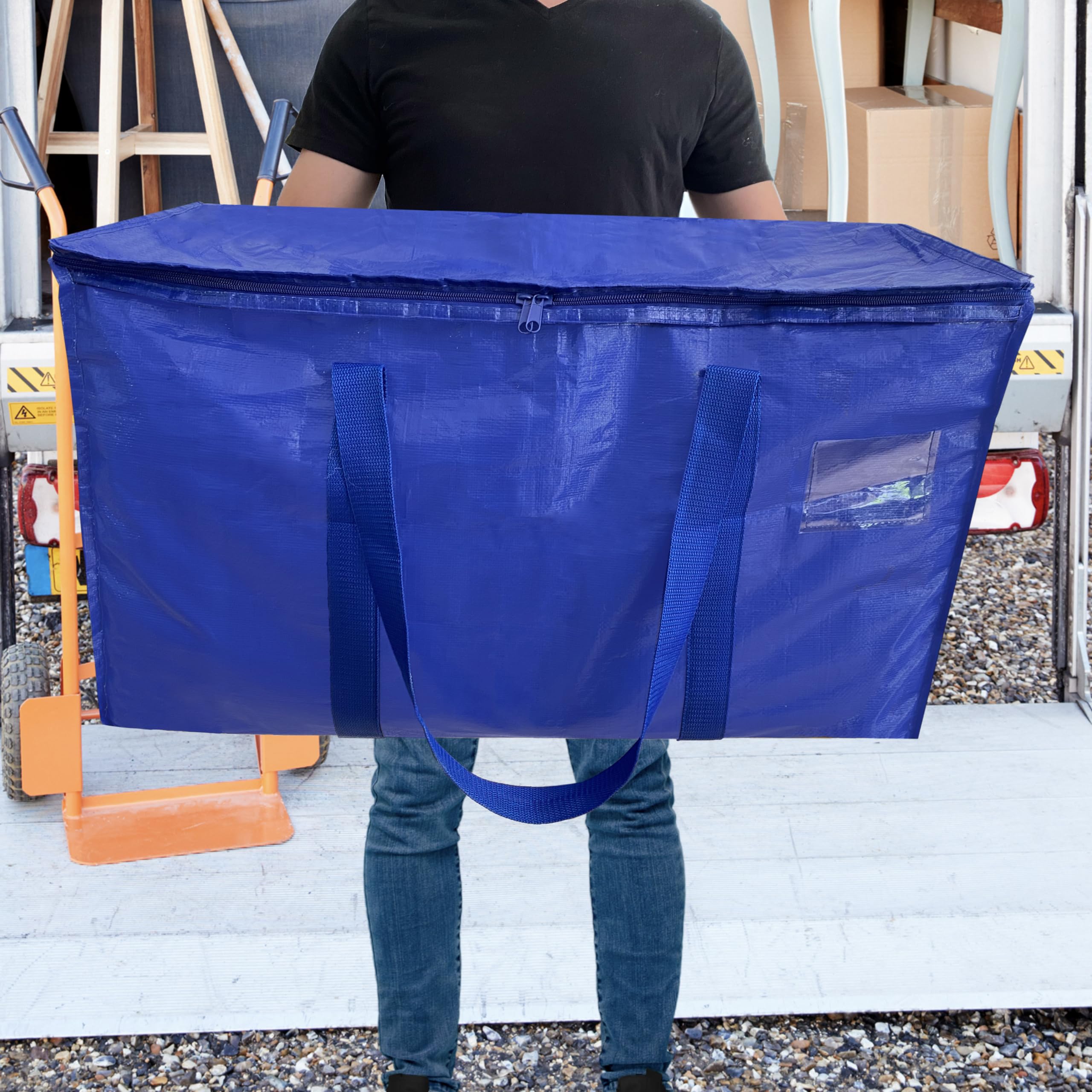 Extra Large Storage Totes & Moving Bags (4-Pack) - Heavy Duty Moving Supplies, Closet Organizers, College Dorm Essentials - Perfect Alternative to Moving Boxes for Home Organization & Packing