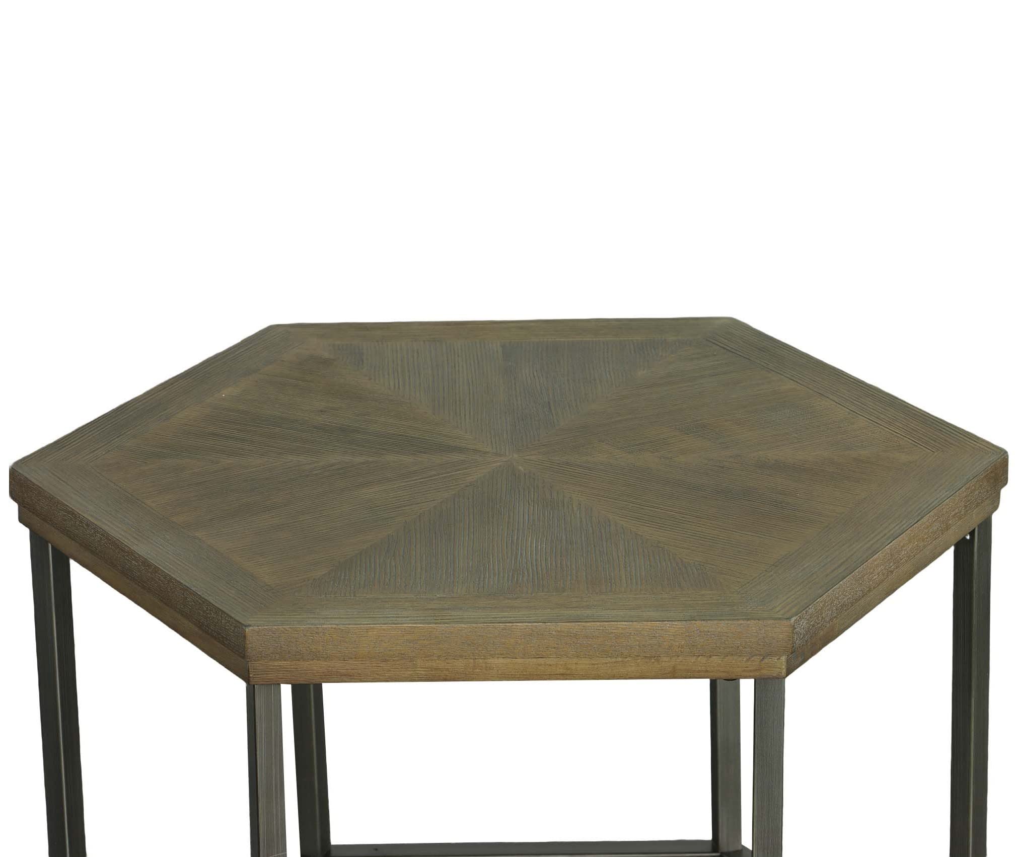 Progressive Furniture Adison Cove Hexagon End Table in Ash Blonde - Modern Side Table for Living Room, Bedroom, or Office Decor