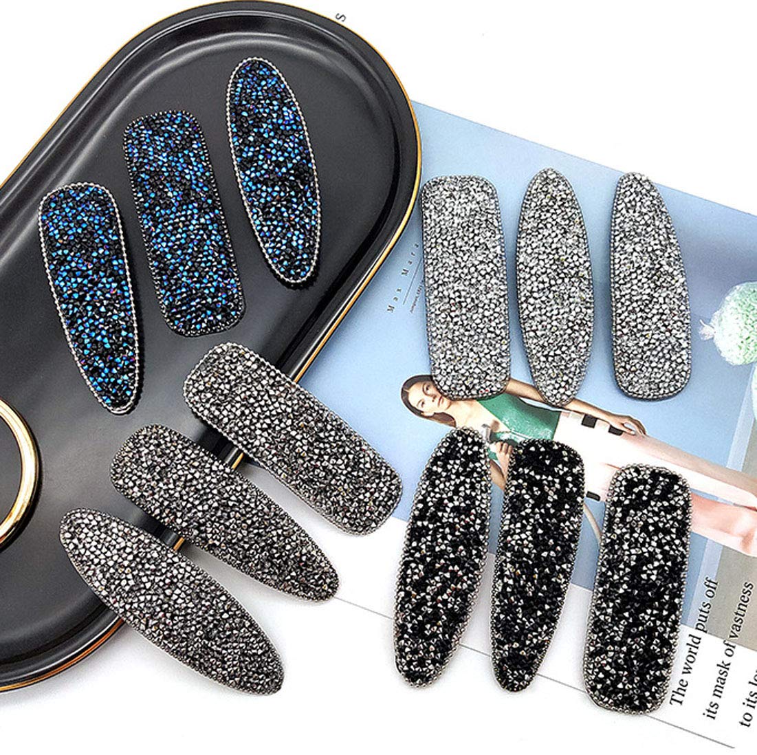 3PCS Sweet Rhinestone Hair Clips for Women - Elegant Alloy Hairpins, Fashionable Barrettes & Side Hair Clips (Silver) | Perfect for Weddings, Parties & Daily Styling