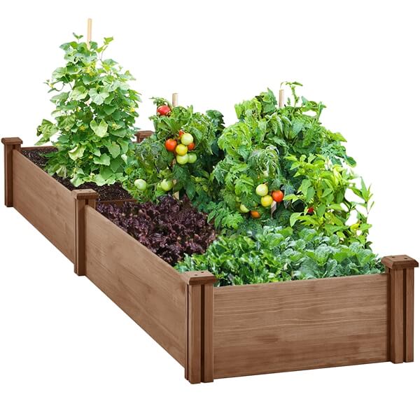 Yaheetech 8x2ft Wooden Raised Garden Bed Kit for Vegetables, Flowers & Plants - Outdoor Gardening, Patio, Backyard, Balcony Planting Solution