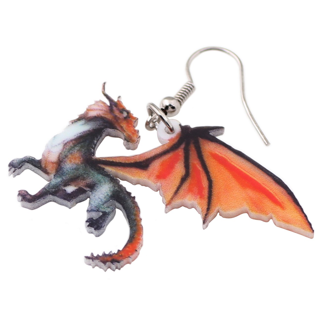 NEWEI Acrylic Western Dragon Earrings for Women - Fantasy Animal Drop Dangle Jewelry, Gothic Dragon Charm Gift - Perfect for Cosplay, Renaissance Fairs & Fantasy Lovers