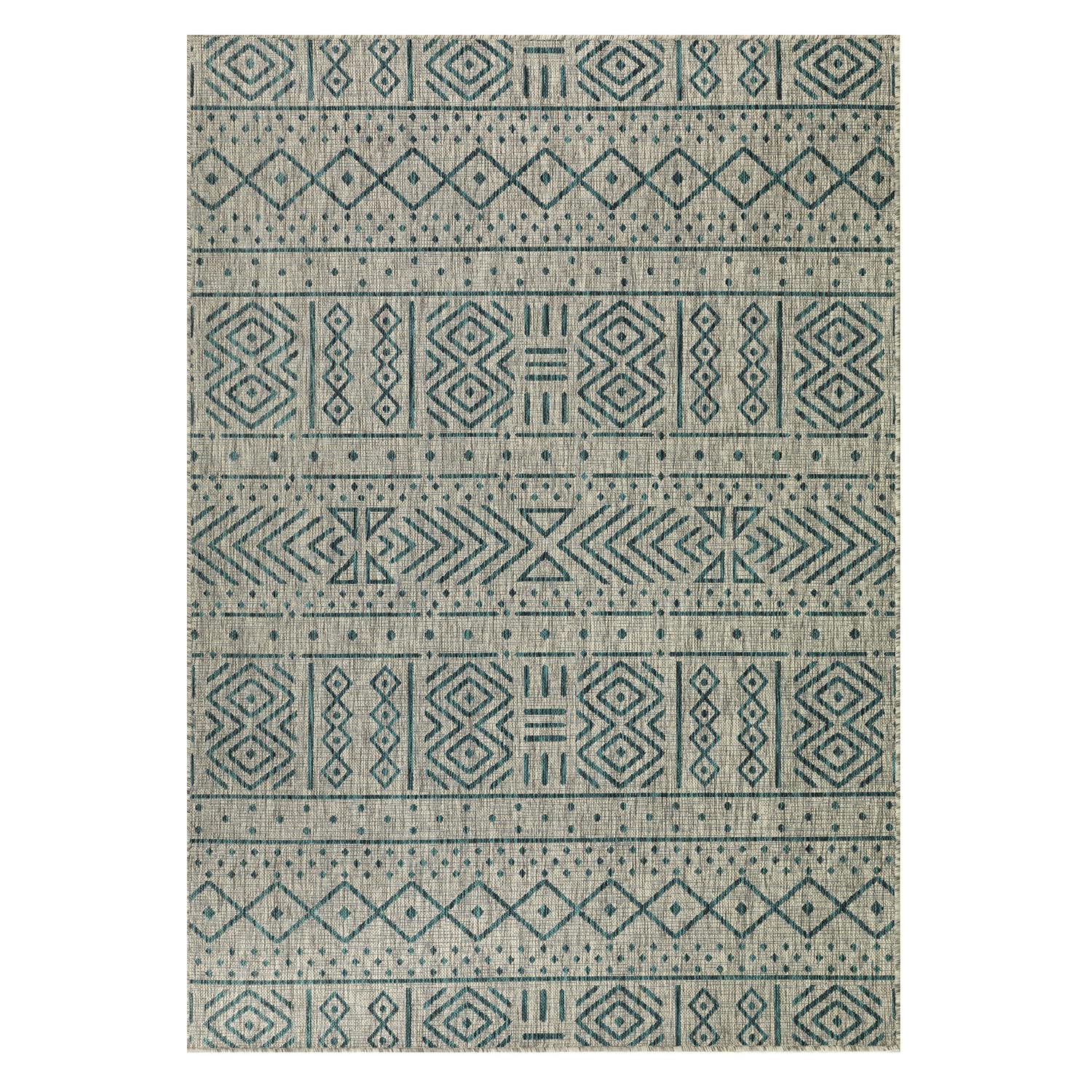 Antep Rugs 8x10 Bohemian Southwest Area Rug for Patio, Outdoor & Indoor Use - Green (7'10