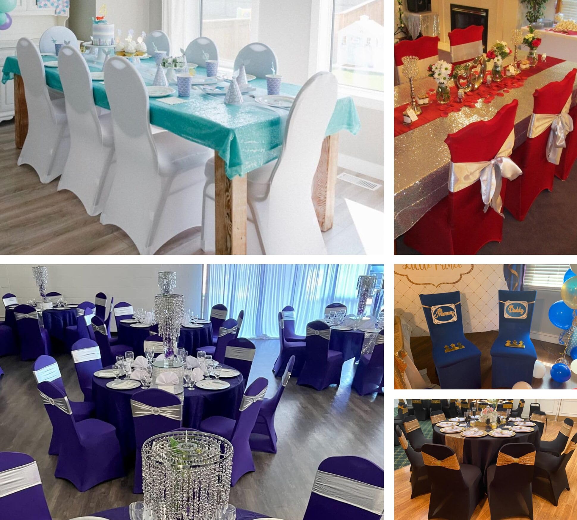 Stretch Spandex Dining Chair Covers - Elastic Slipcovers for Wedding, Banquet, Party (Purple) | Perfect for Home Decor, Event Seating & Restaurant Use